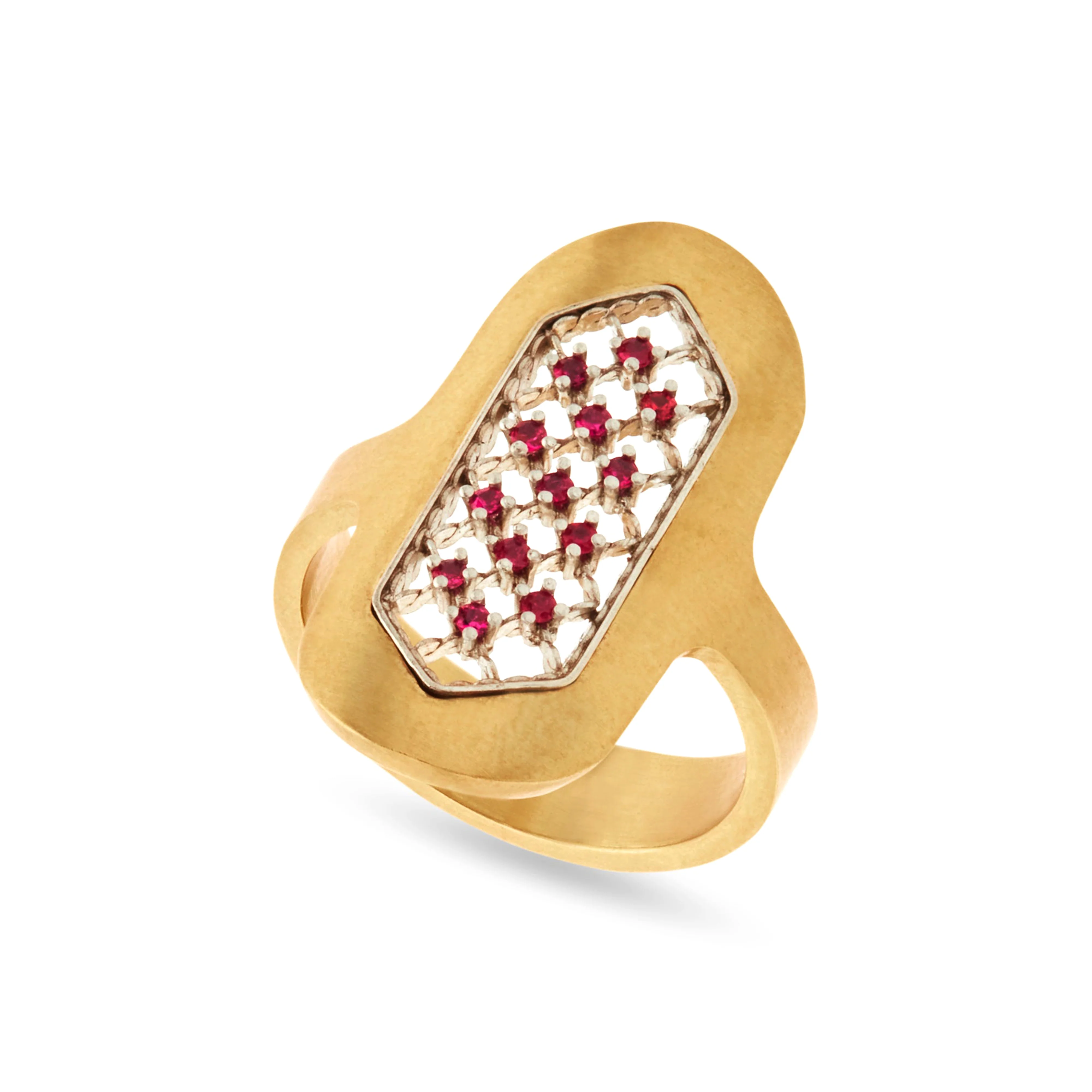 Nikolle Radi - Long Yellow Gold and Ruby Ring - Image 3