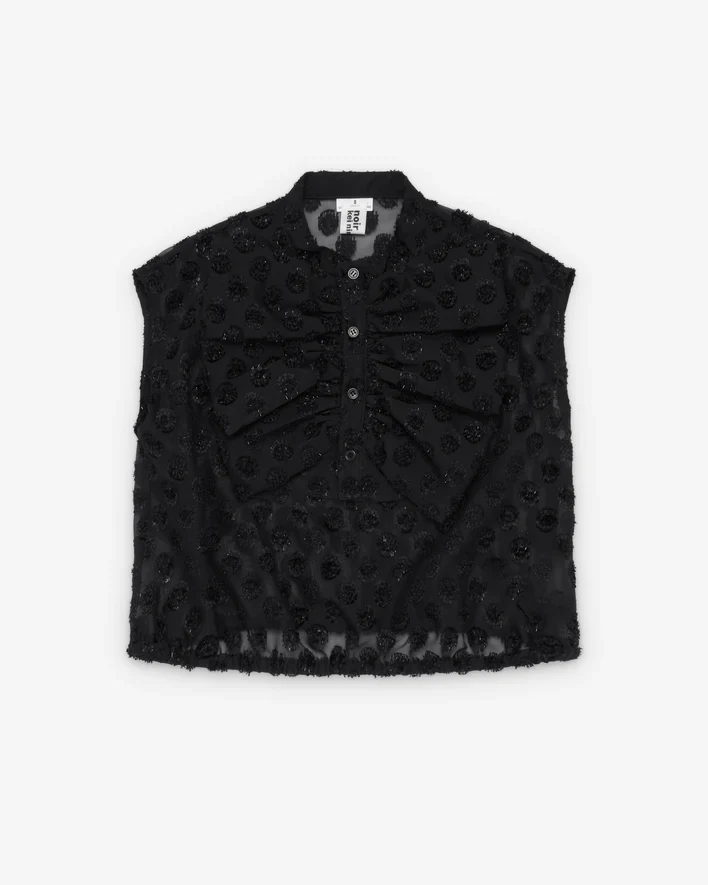 Noir Kei Ninomiya - Women's Polka Dots Pattern Jacquard Georgette - (Black)