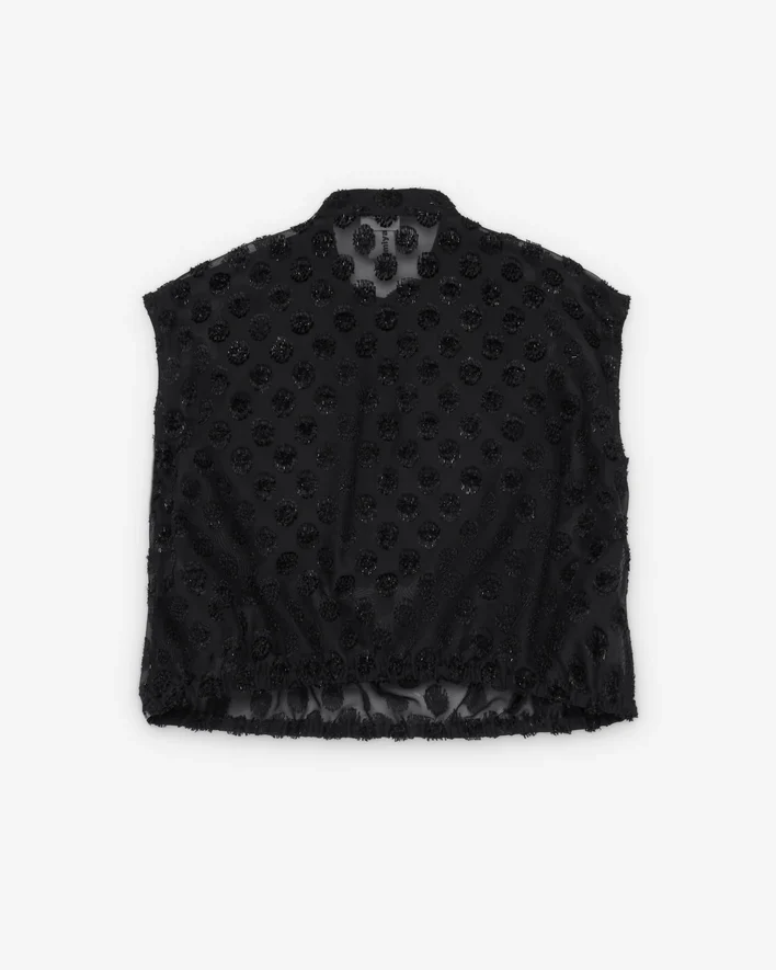 Noir Kei Ninomiya - Women's Polka Dots Pattern Jacquard Georgette - (Black) - Image 2
