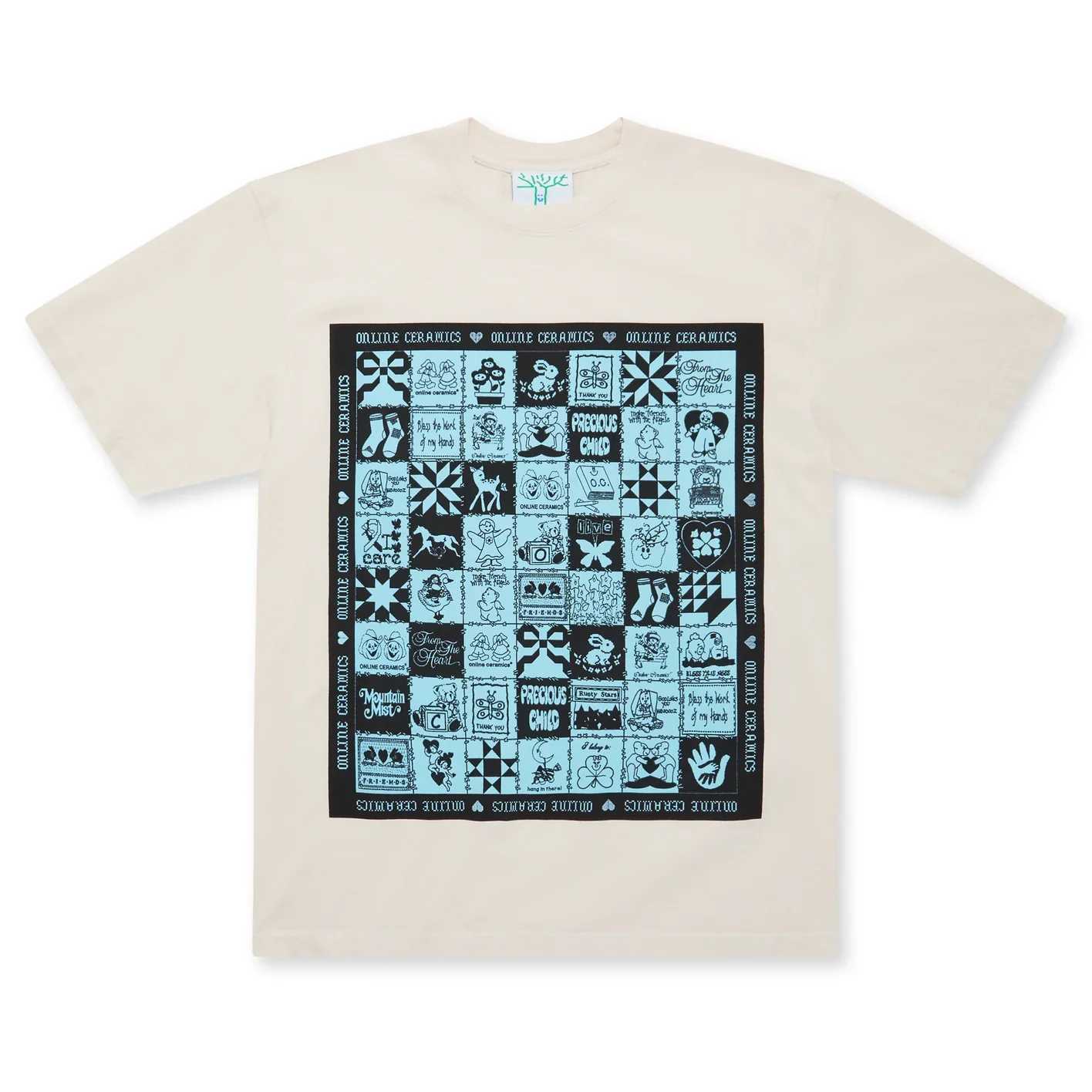 Online Ceramics - Mountain Mist Quilt Tee - (Off-White)
