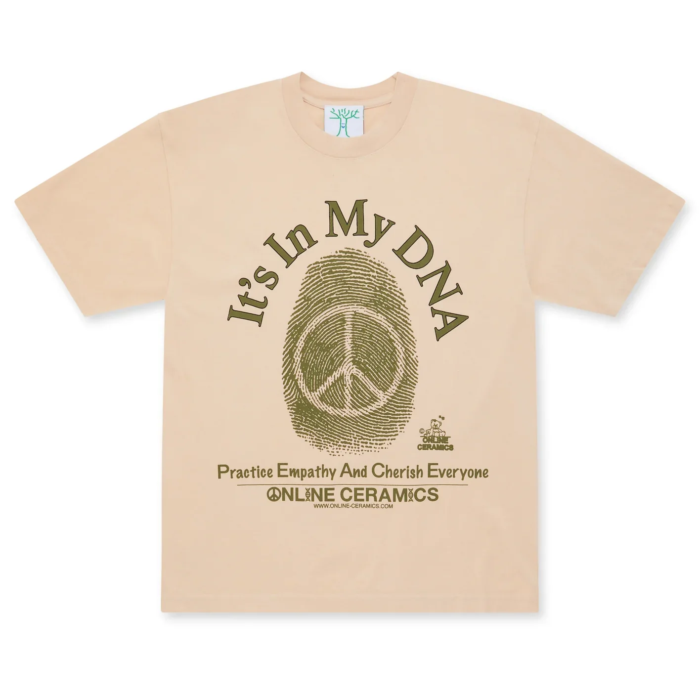 Online Ceramics - Practice Empathy And Cherish Everyone Tee - (Tan)