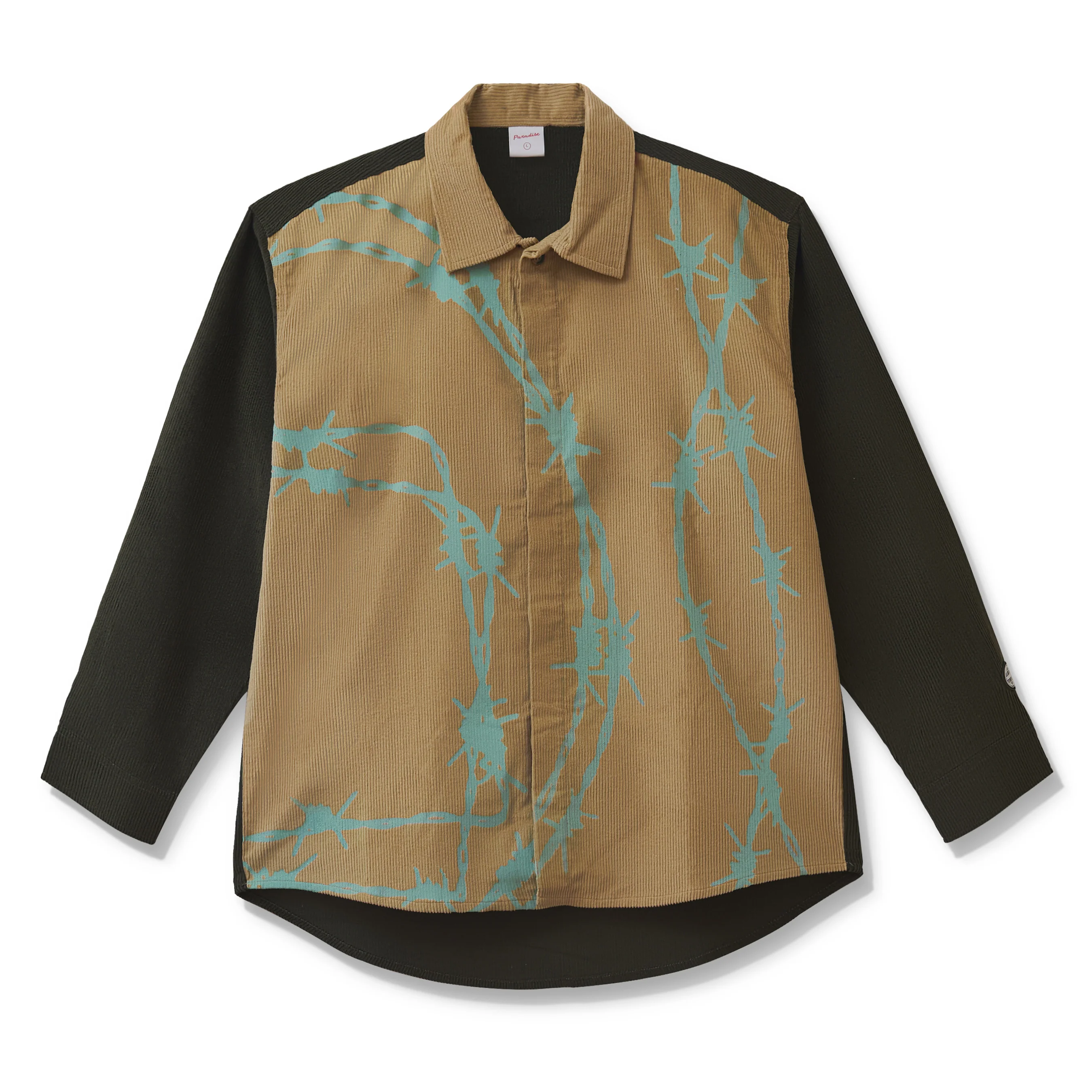 PARADISE YOUTH CLUB - Long Sleeve Wire Shirt - (Sand/Olive Green)