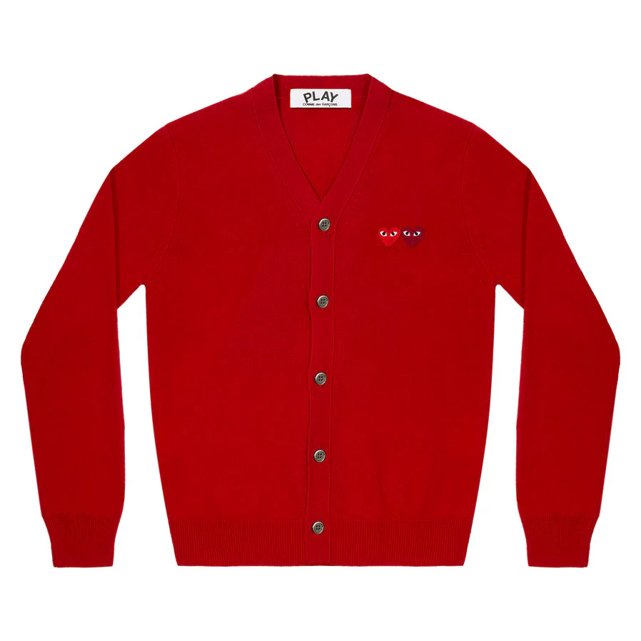 Play - Double Heart Men's Cardigan - (N058)(Red)