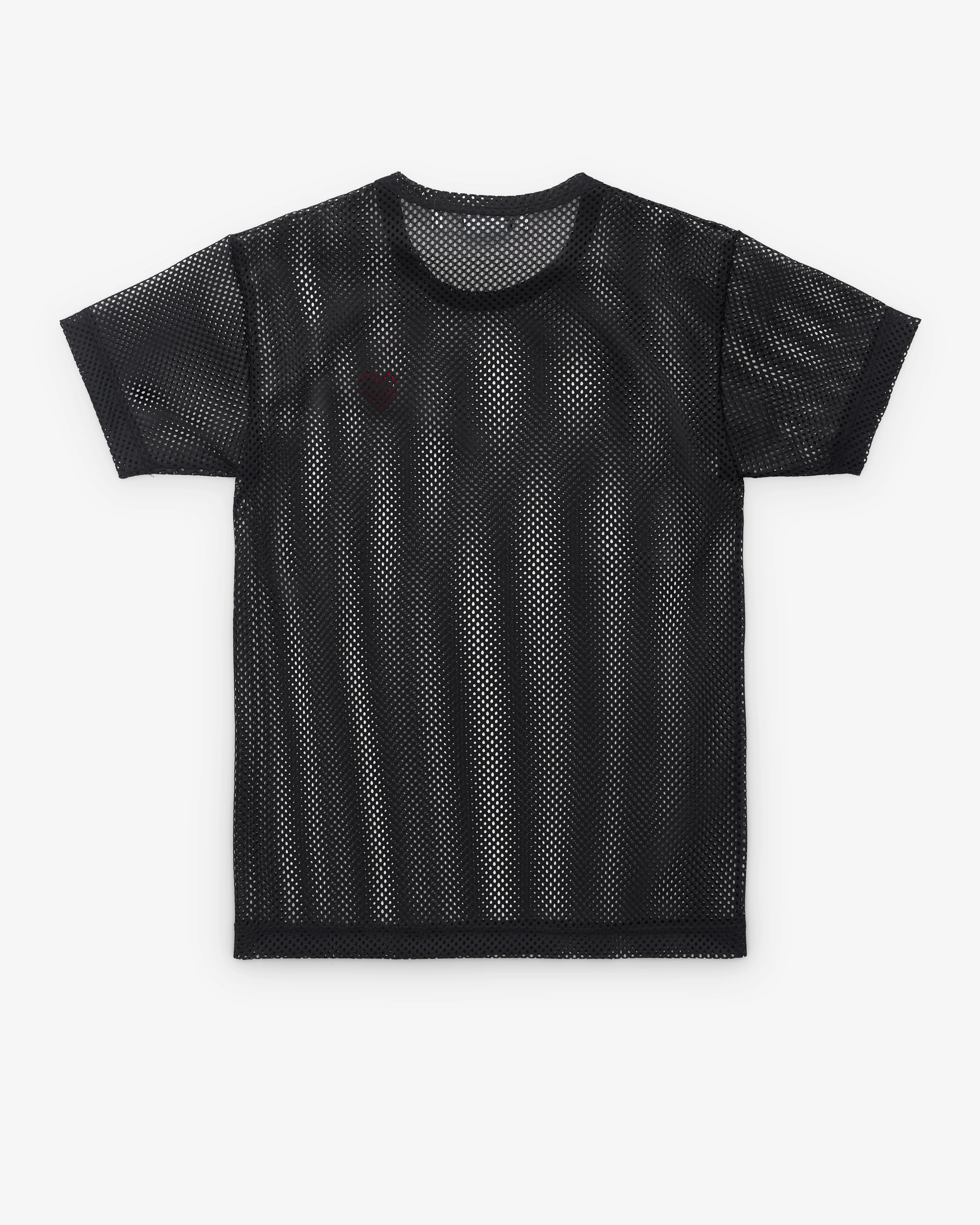Play - Mesh T-Shirt Red Heart - (Black) - Image 2