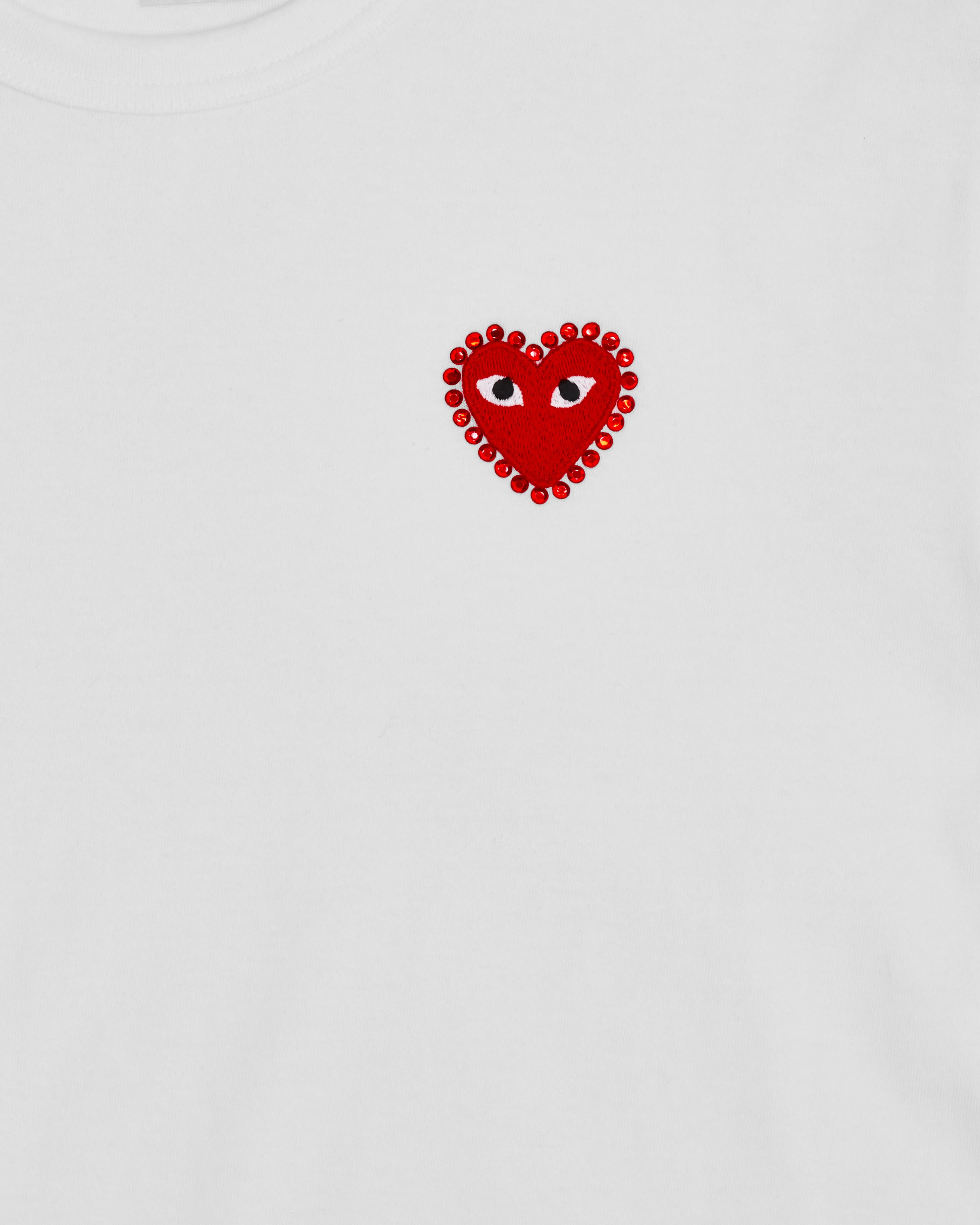 Play - Rhinestone Heart T-Shirt - (White/Red) - Image 2