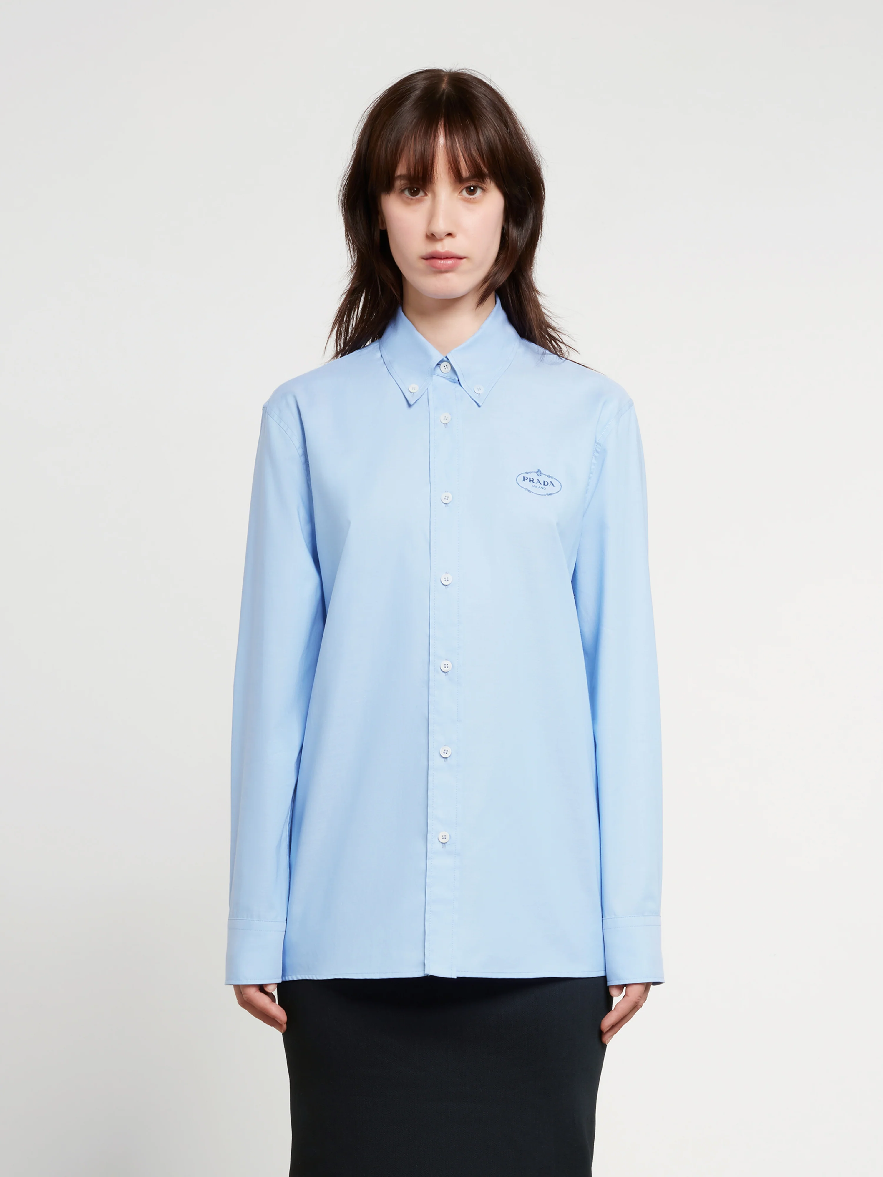 PRADA - Women's Oxford Cotton Shirt - (Light Blue) - Image 2