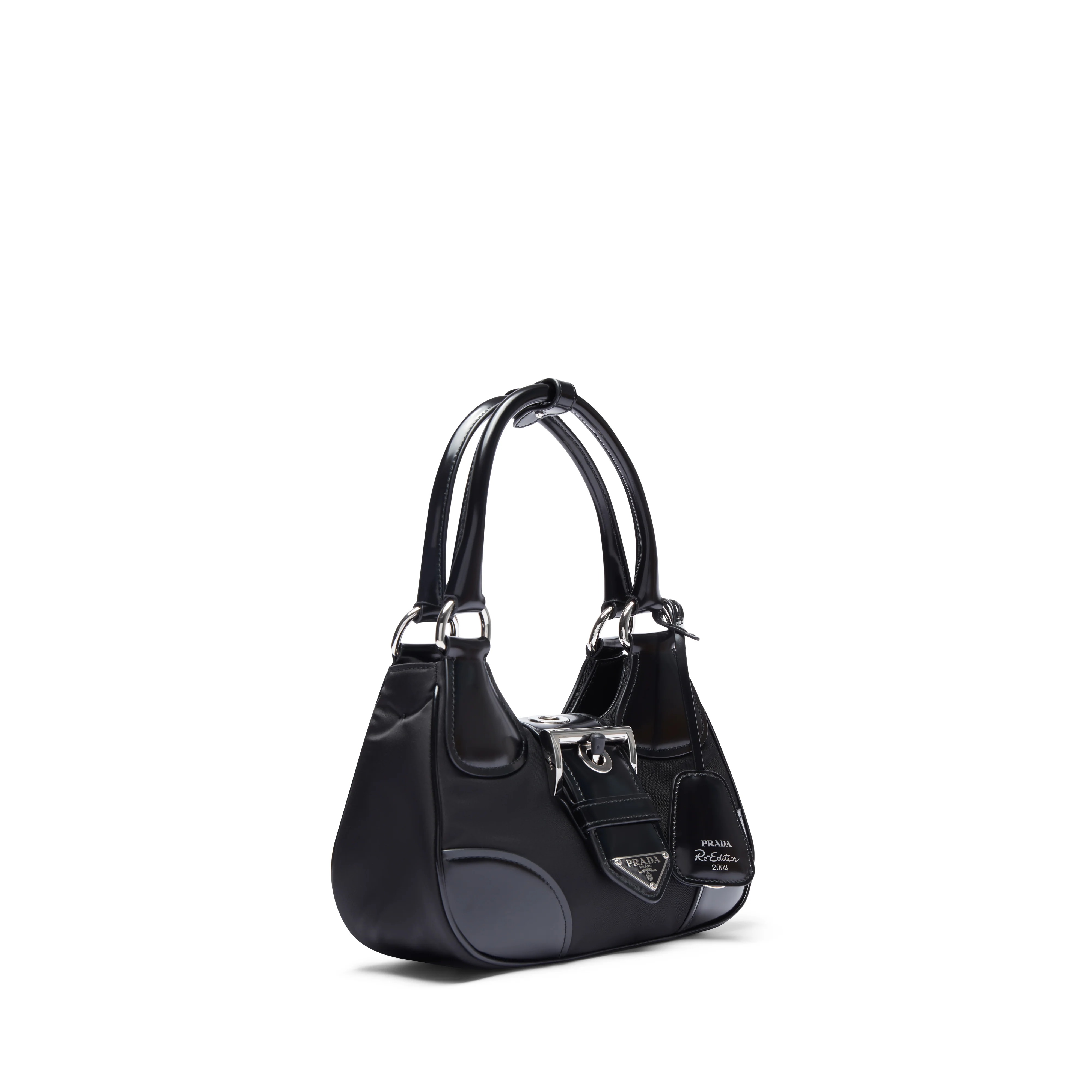 Prada - Women's Prada Moon Re-Nylon and Leather Bag - (Black) - Image 2