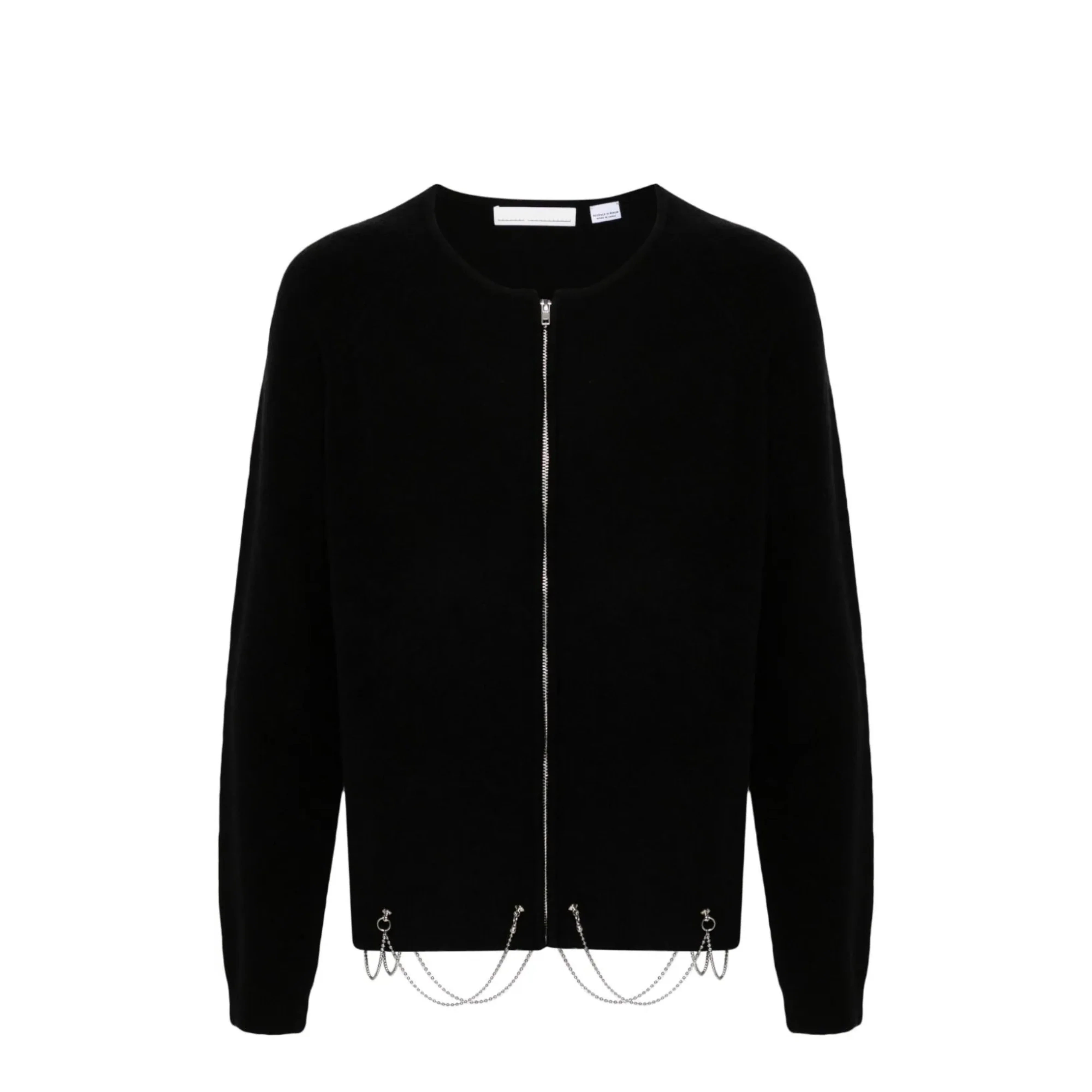 RANDOM IDENTITIES - Men's Full Zip Cardigan With Chains With Chain - (10000 Black)