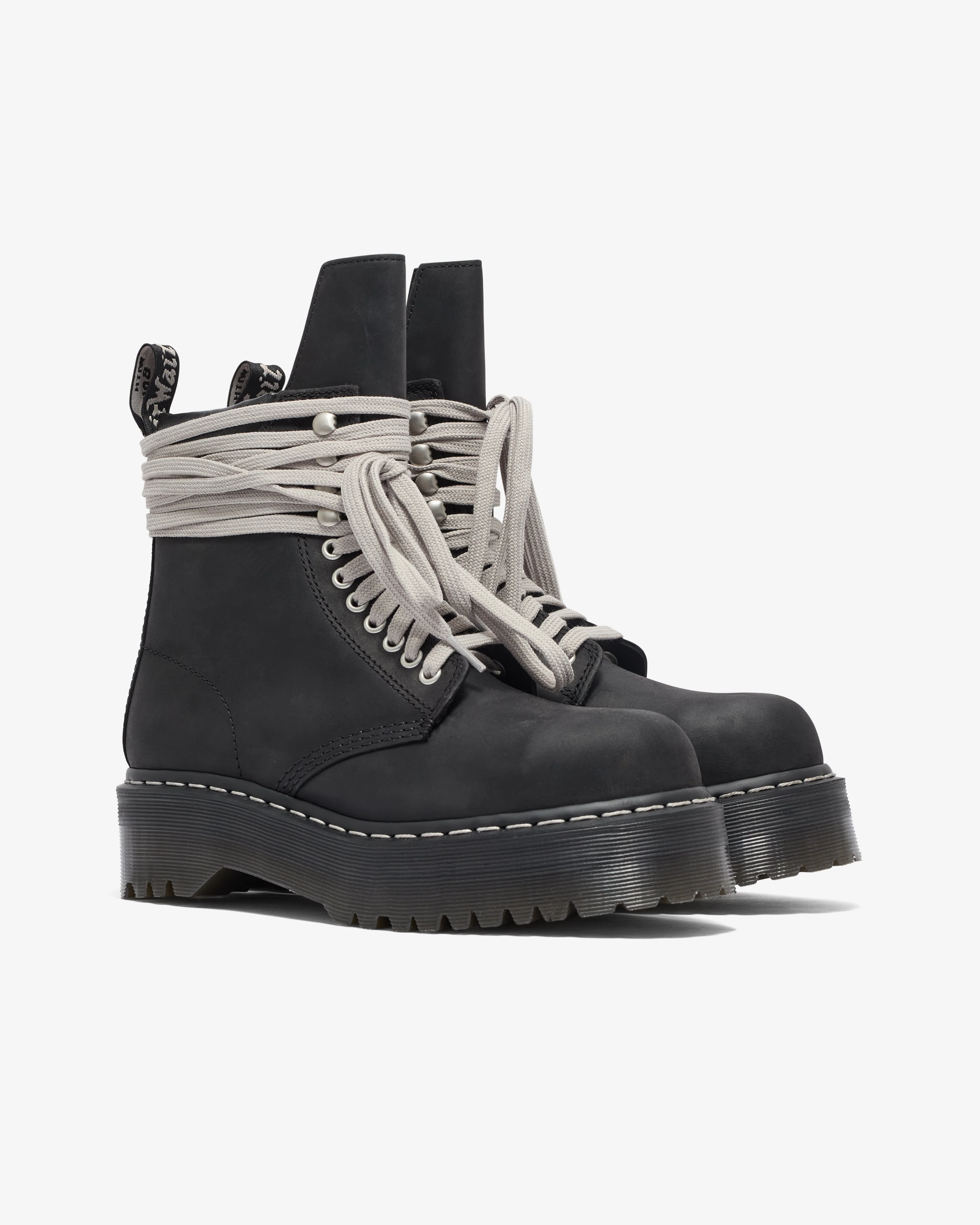 Rick Owens - Dr. Martens Quad Sole Steel Toe Boot - (Black) - Image 2