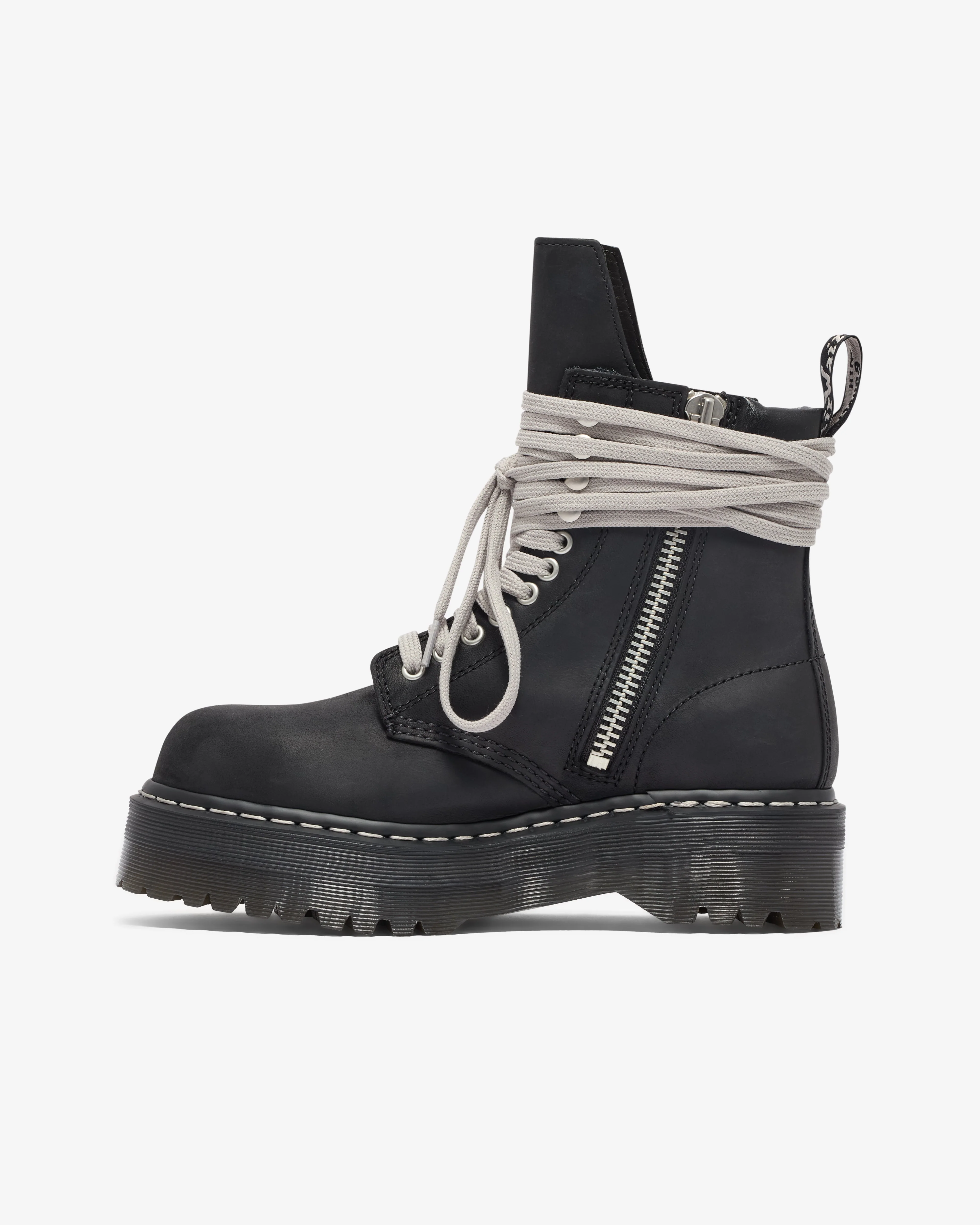 Rick Owens - Dr. Martens Quad Sole Steel Toe Boot - (Black) - Image 3