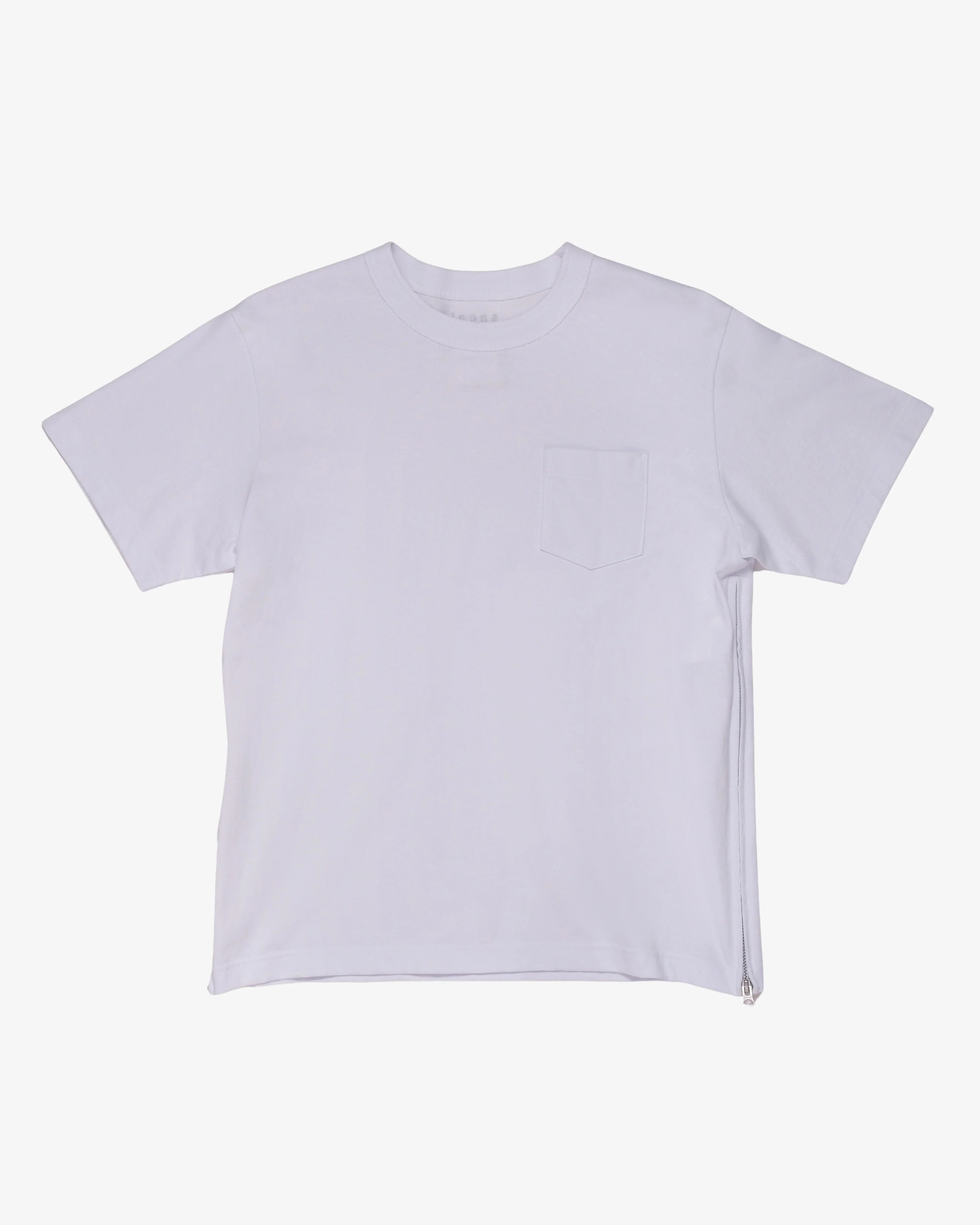 SACAI - Men's Side Zip Cotton T Shirt - (White) - Image 2