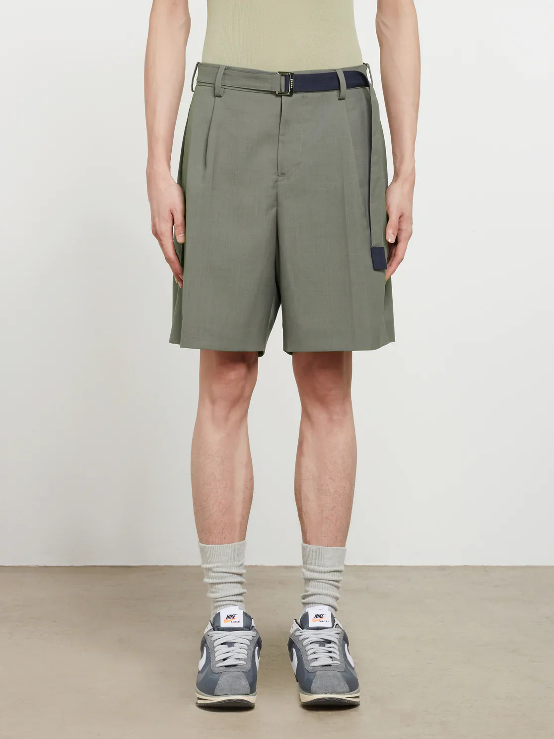 SACAI - Men's Suiting Shorts - (Taupe) - Image 2