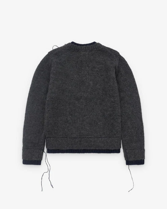 SACAI - Men's Wool Knit Pullover - (Grey301)