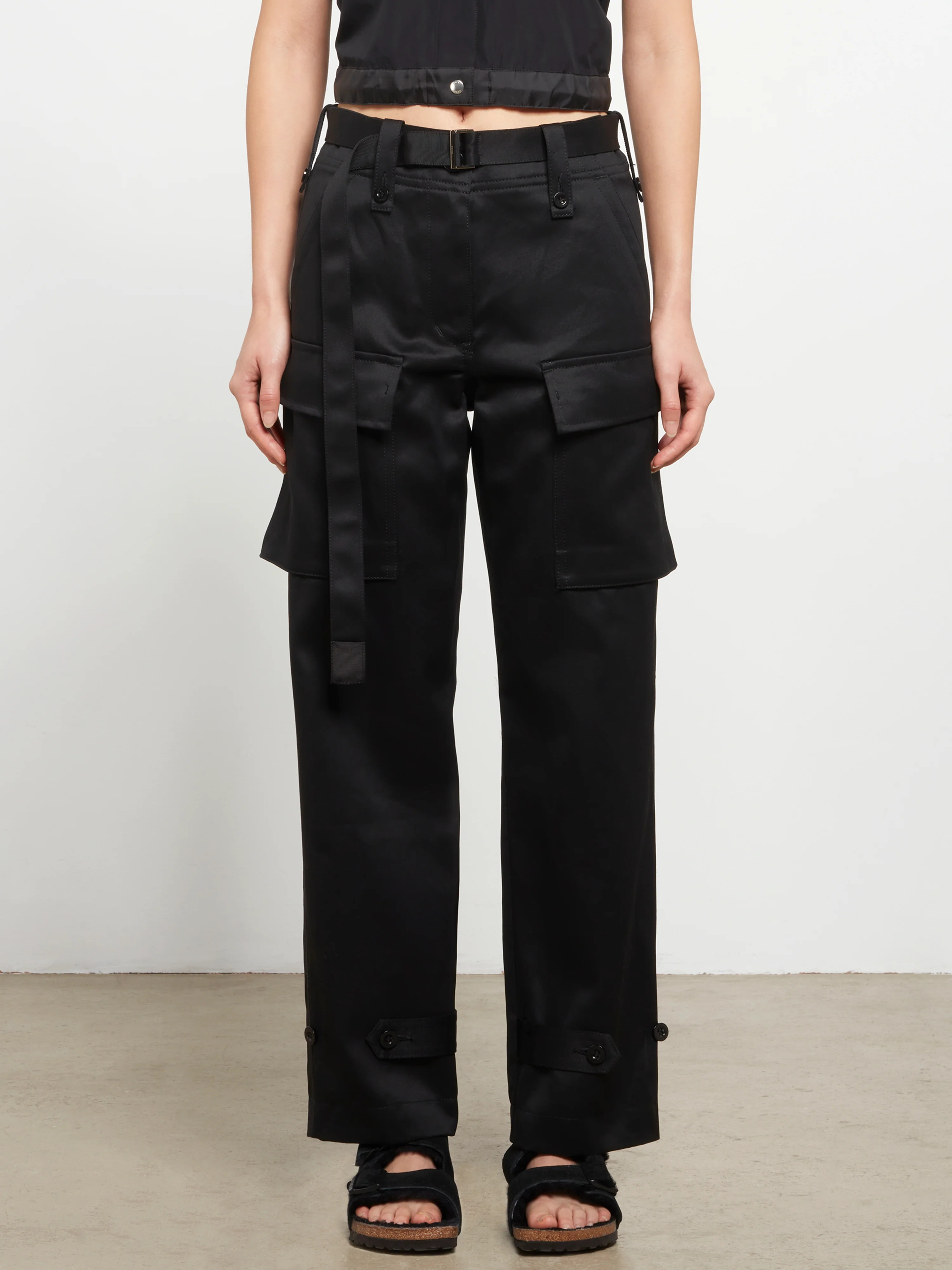 SACAI - Women's Cotton Chino Pants - (Black) - Image 2