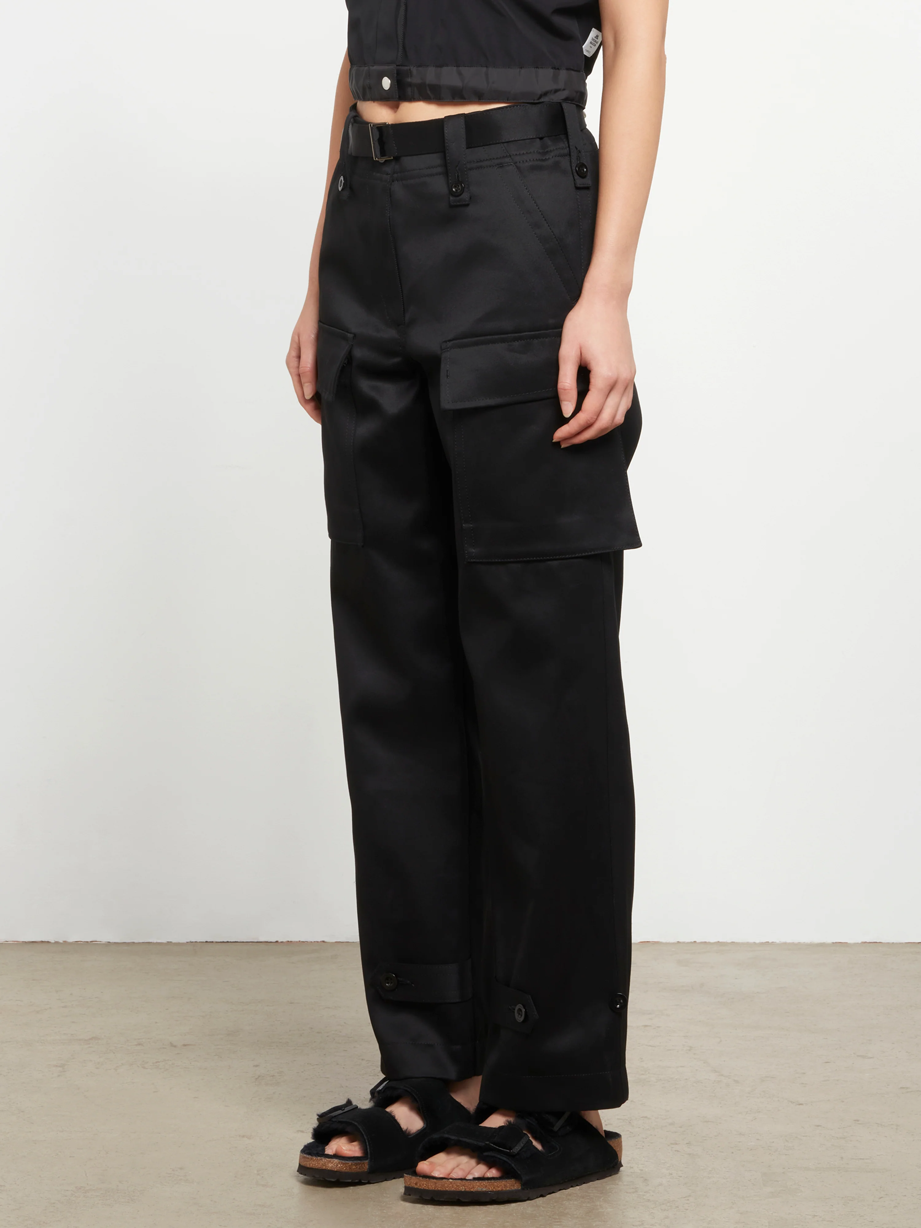 SACAI - Women's Cotton Chino Pants - (Black) - Image 3