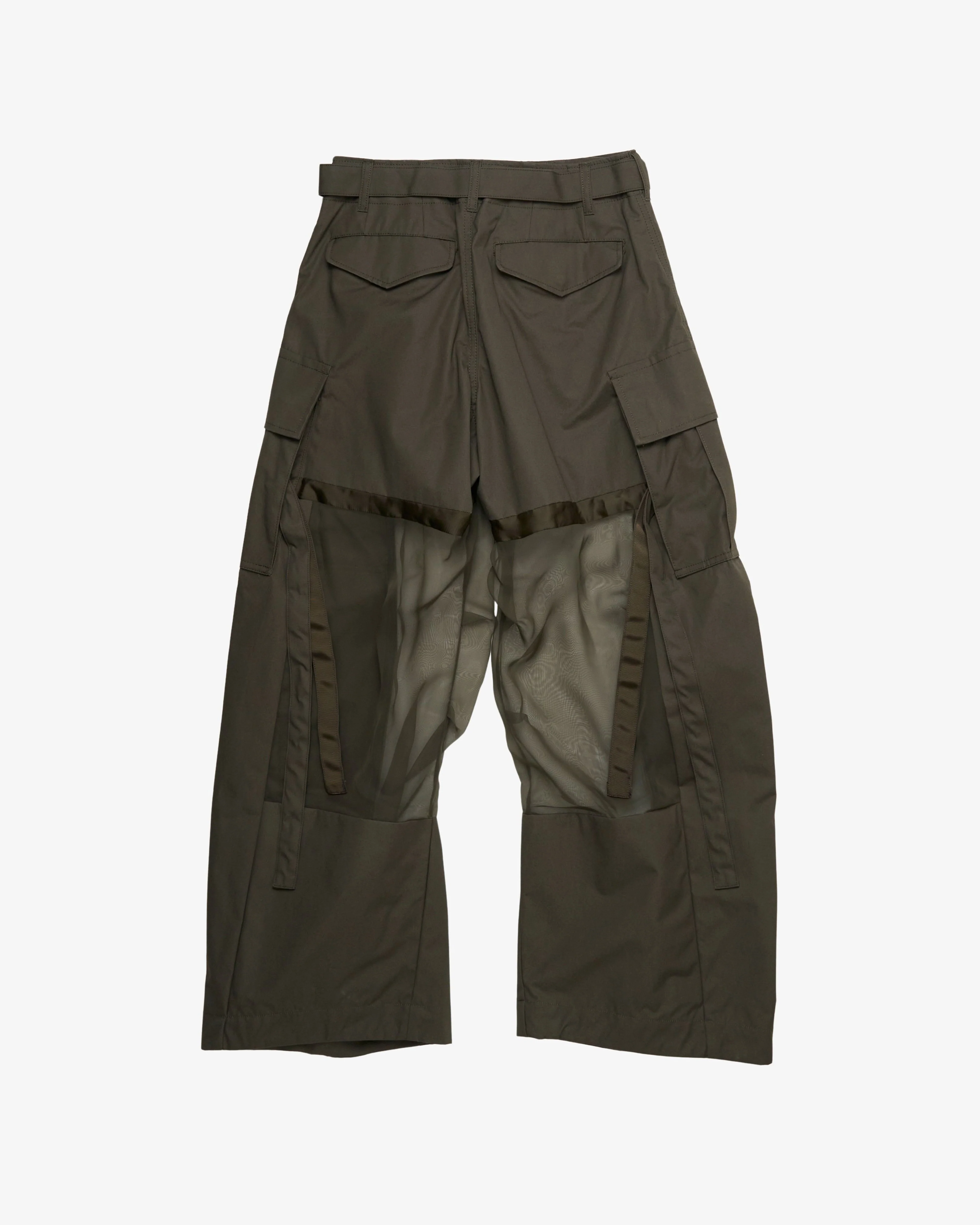 SACAI - Women's Cotton Coating Pants - (Khaki) - Image 2