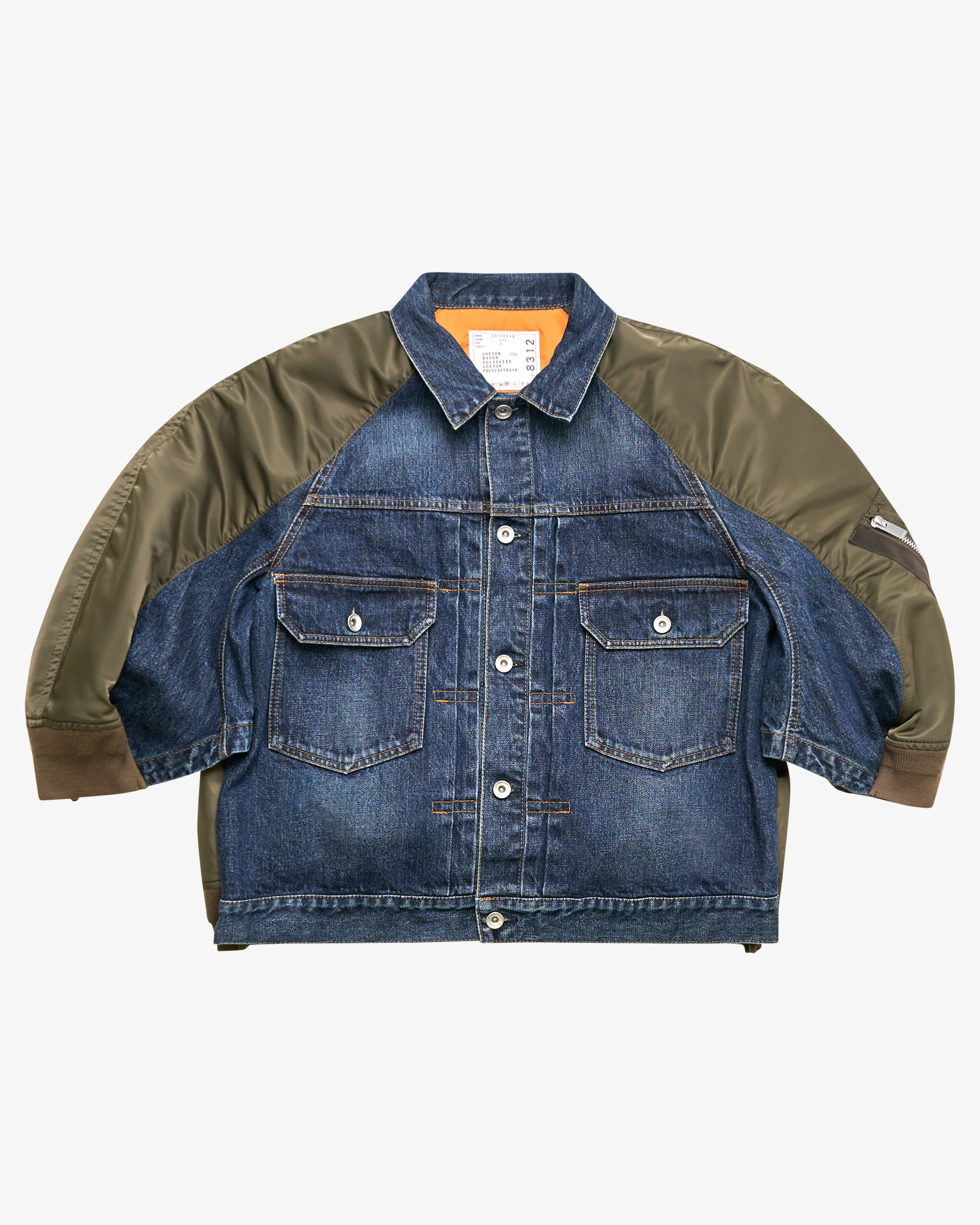 SACAI - Women's Denim X Nylon Twill Jacket - (Denim)