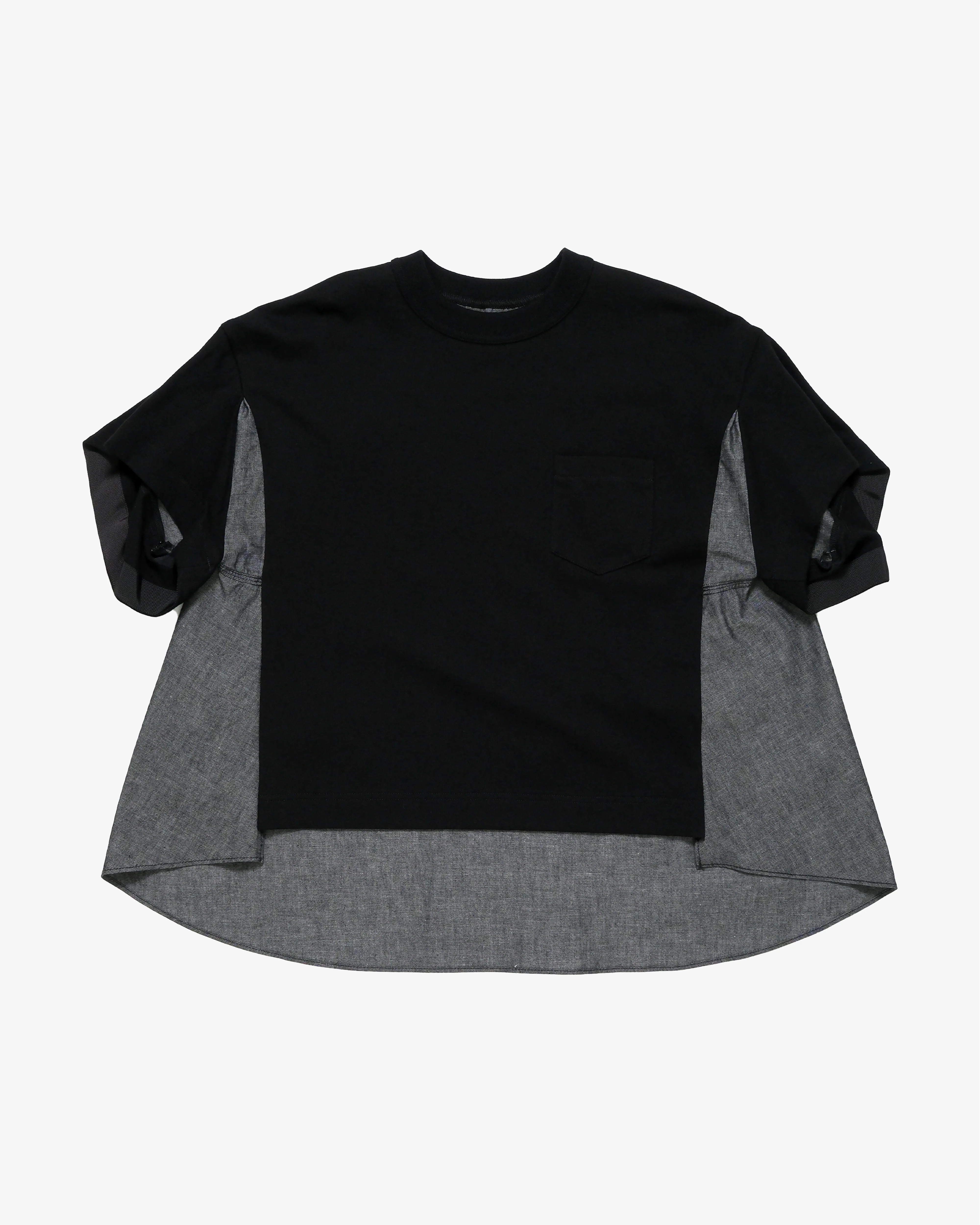 SACAI - Women's Light Weight Denim X Cotton Jersey T-Shirt - (Black)