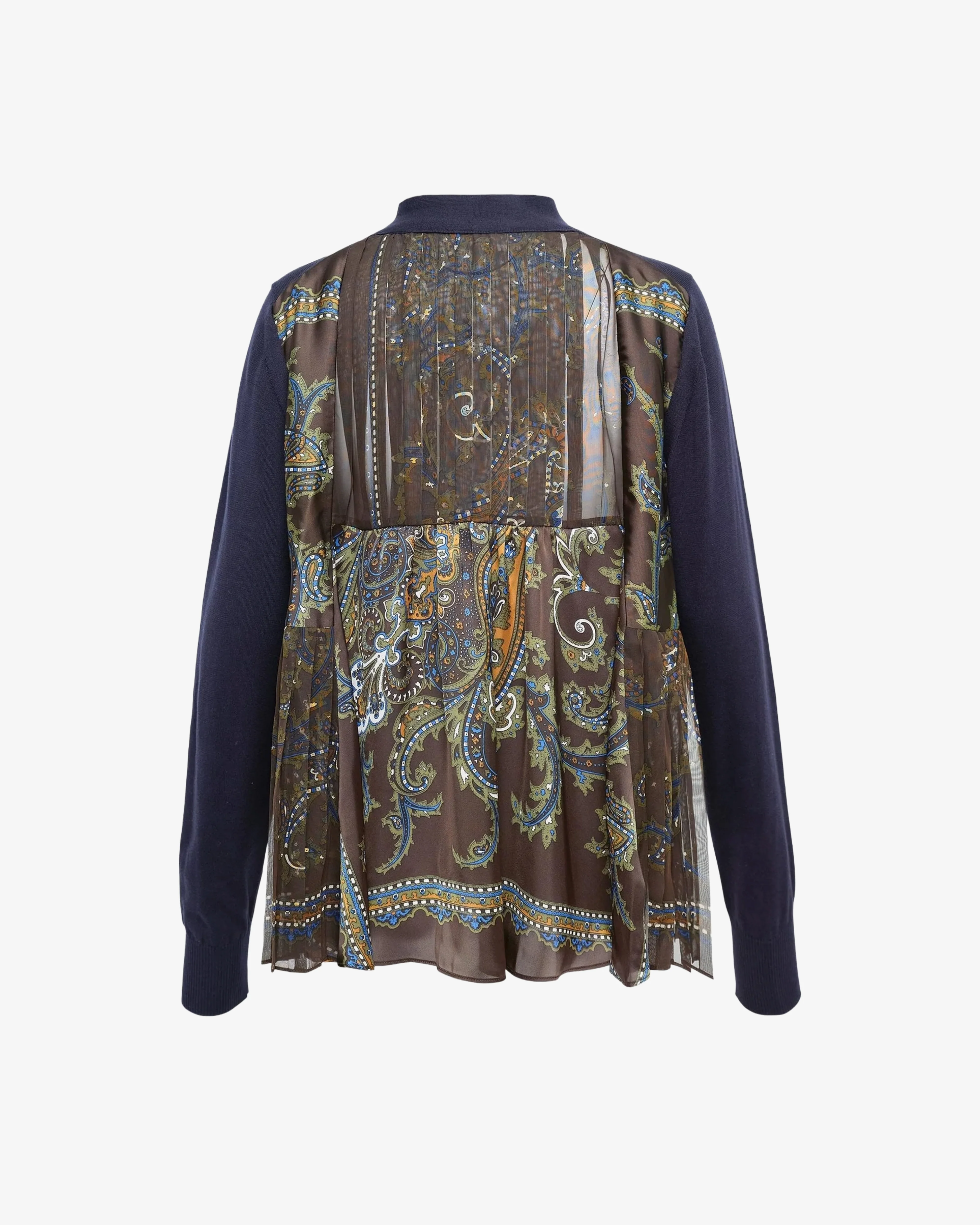 SACAI - Women's Paisley Print X Cotton Knit Cardigan - (Print612) - Image 2