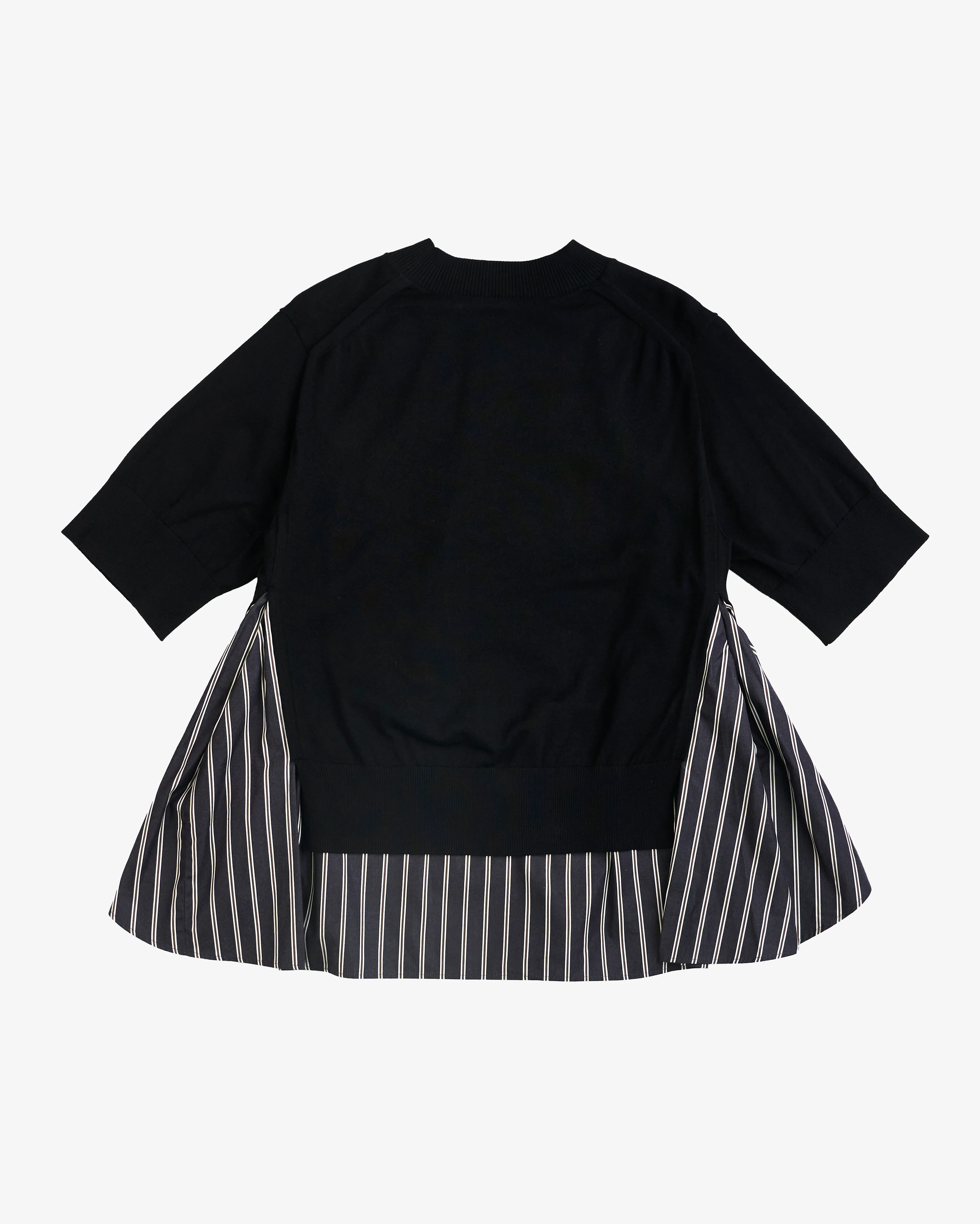 SACAI - Women's Poplin X Knit Pullover - (Stripes044) - Image 2