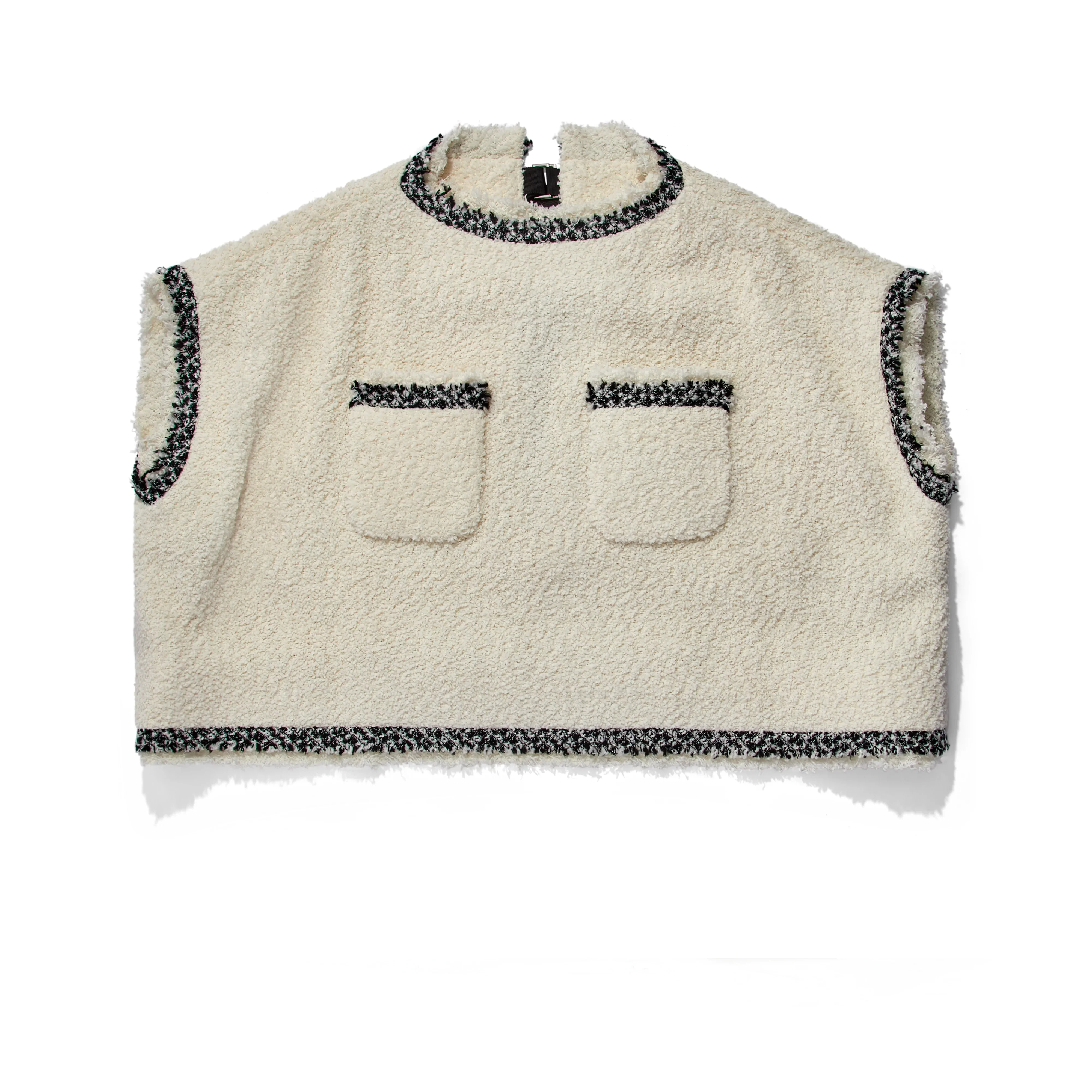 SACAI - Women's Tweed Pullover - (Off White)
