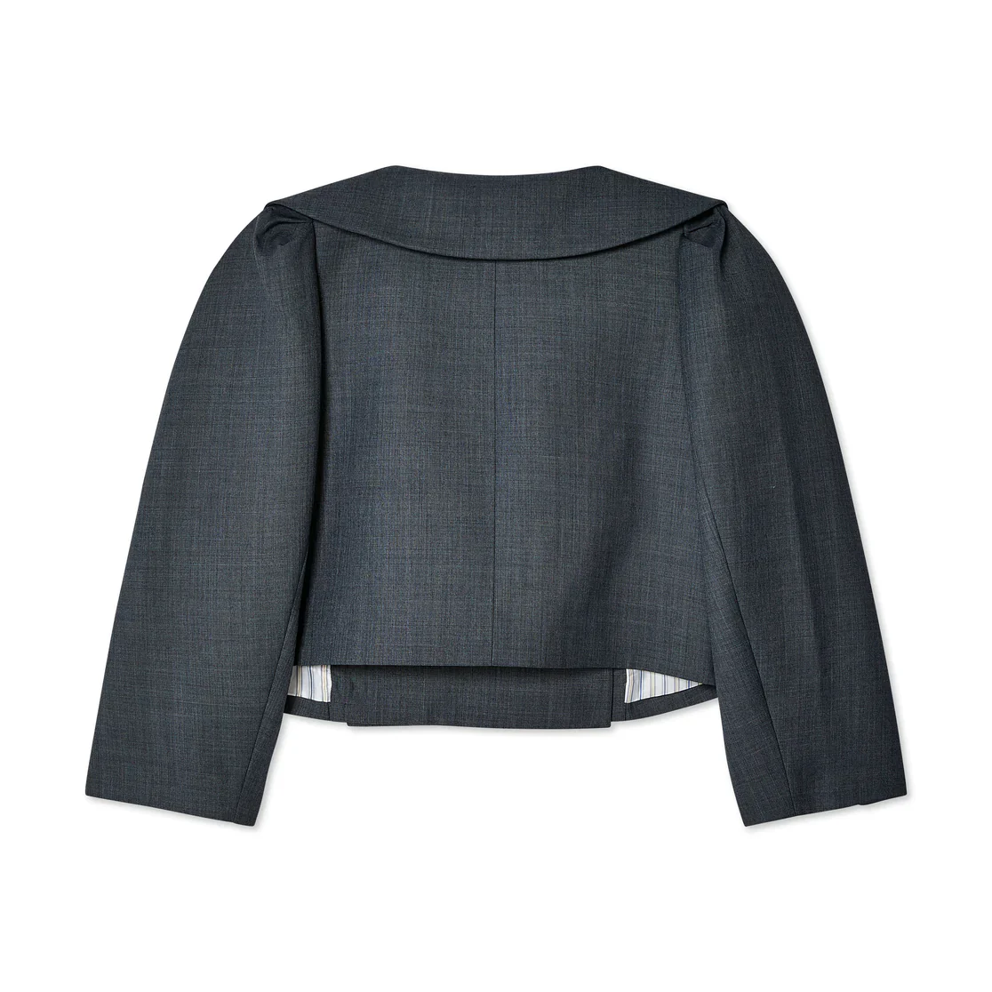 Shushu/Tong - Women'S Puff-Sleeved Lapel Collar Short Jacket - (Grey) - Image 2