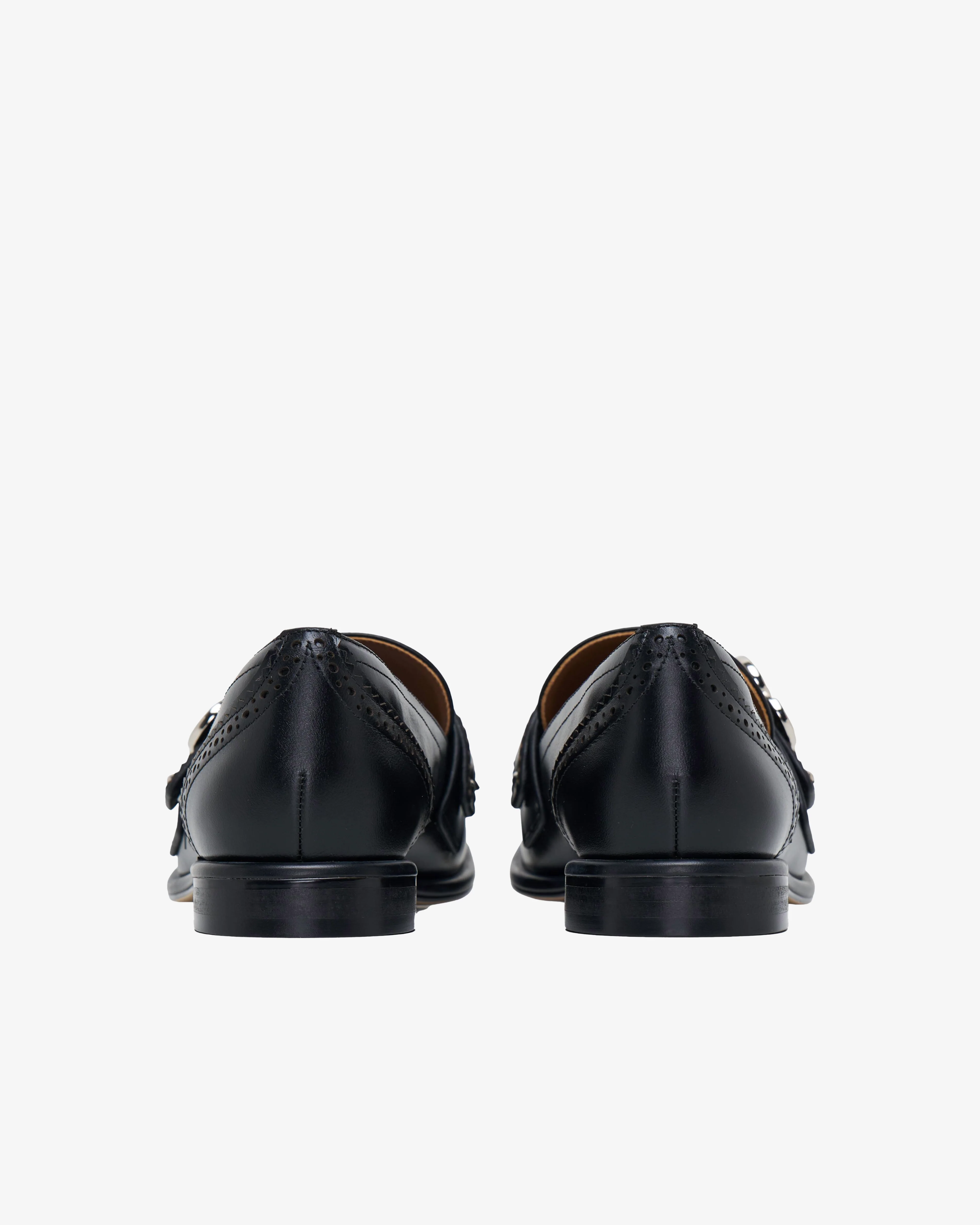 SHUSHU/TONG - Women's Slanted Square-Toe Loafers - (Black Ba100) - Image 3