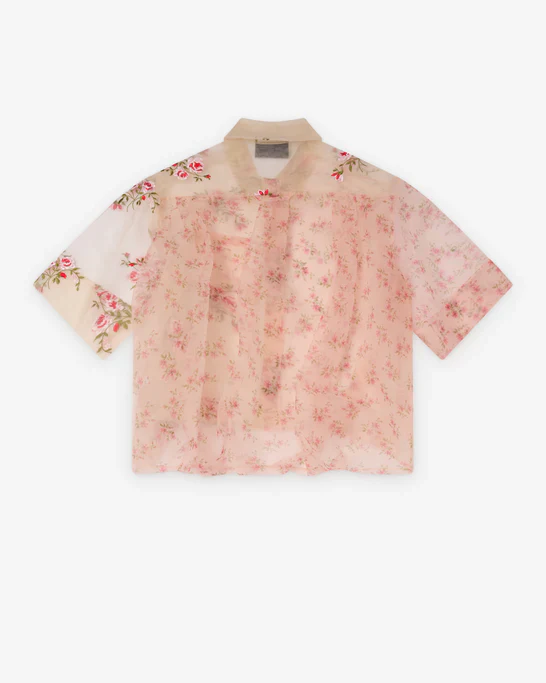 SIMONE ROCHA - Men's Sheer Patchwork Balloon Hem Shirt - (Nude) - Image 2