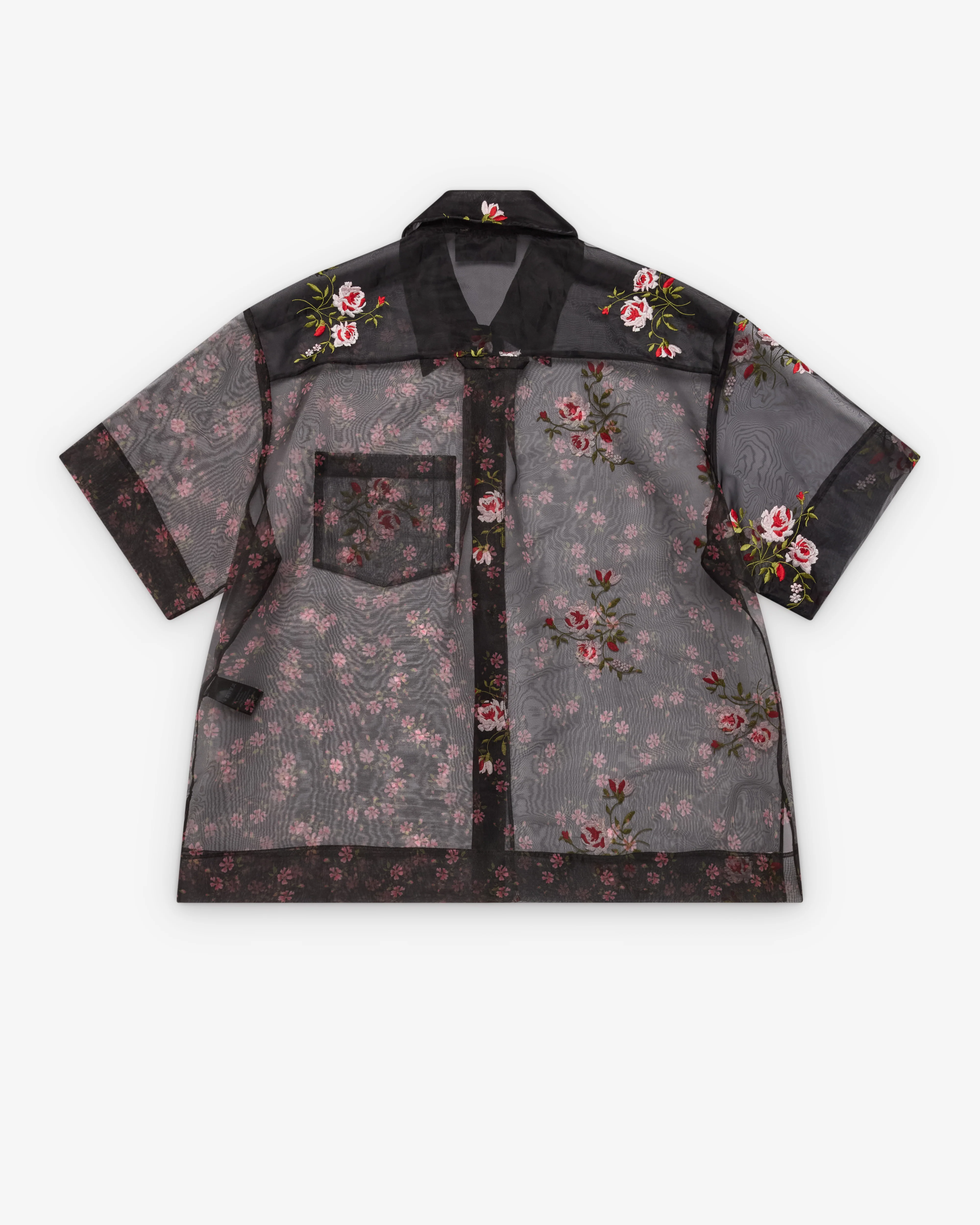 SIMONE ROCHA - Men's  Sheer Patchwork Boxy Shirt - (Black) - Image 2