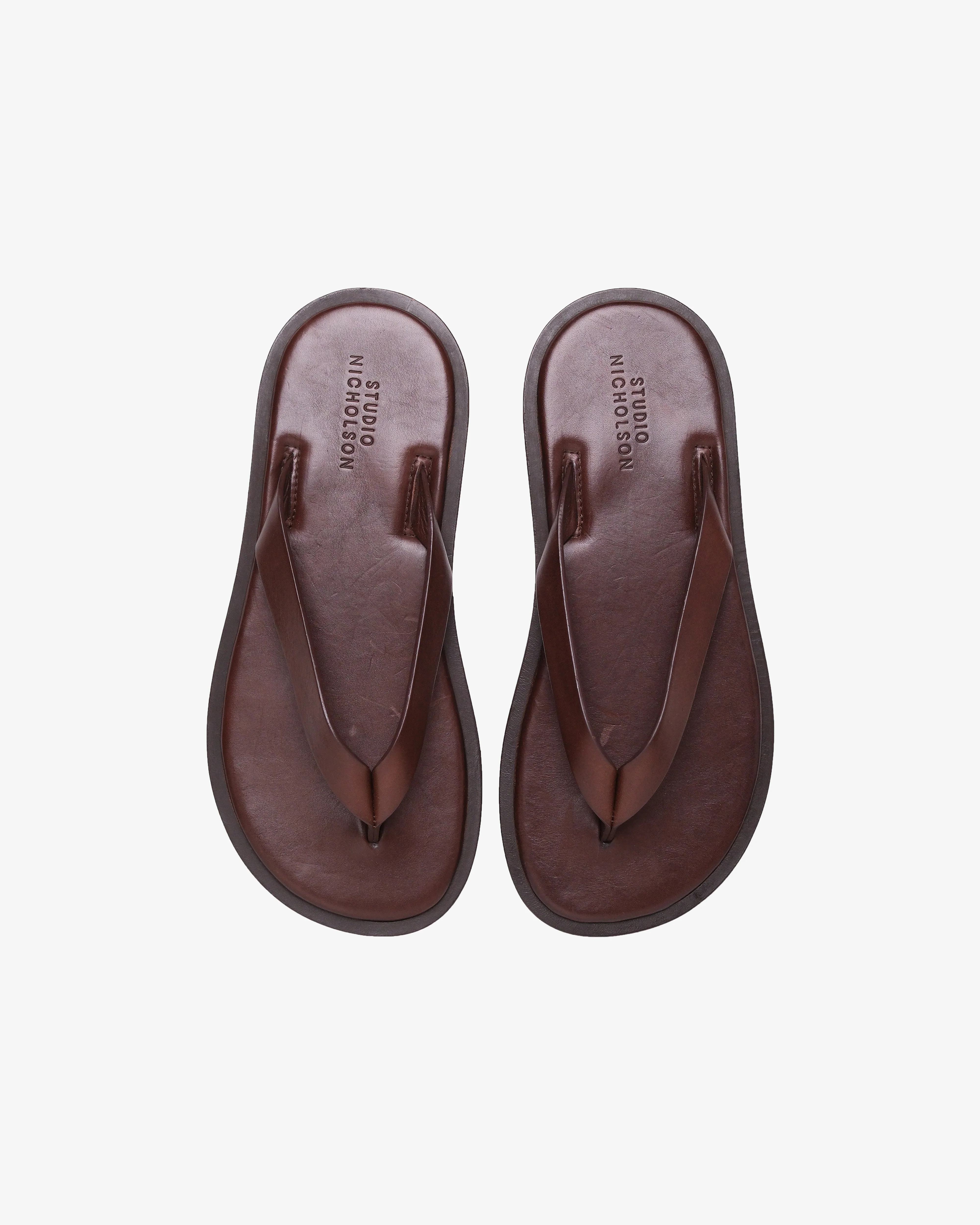 STUDIO NICHOLSON - Men's Footbed Thong - (Brown) - Image 3