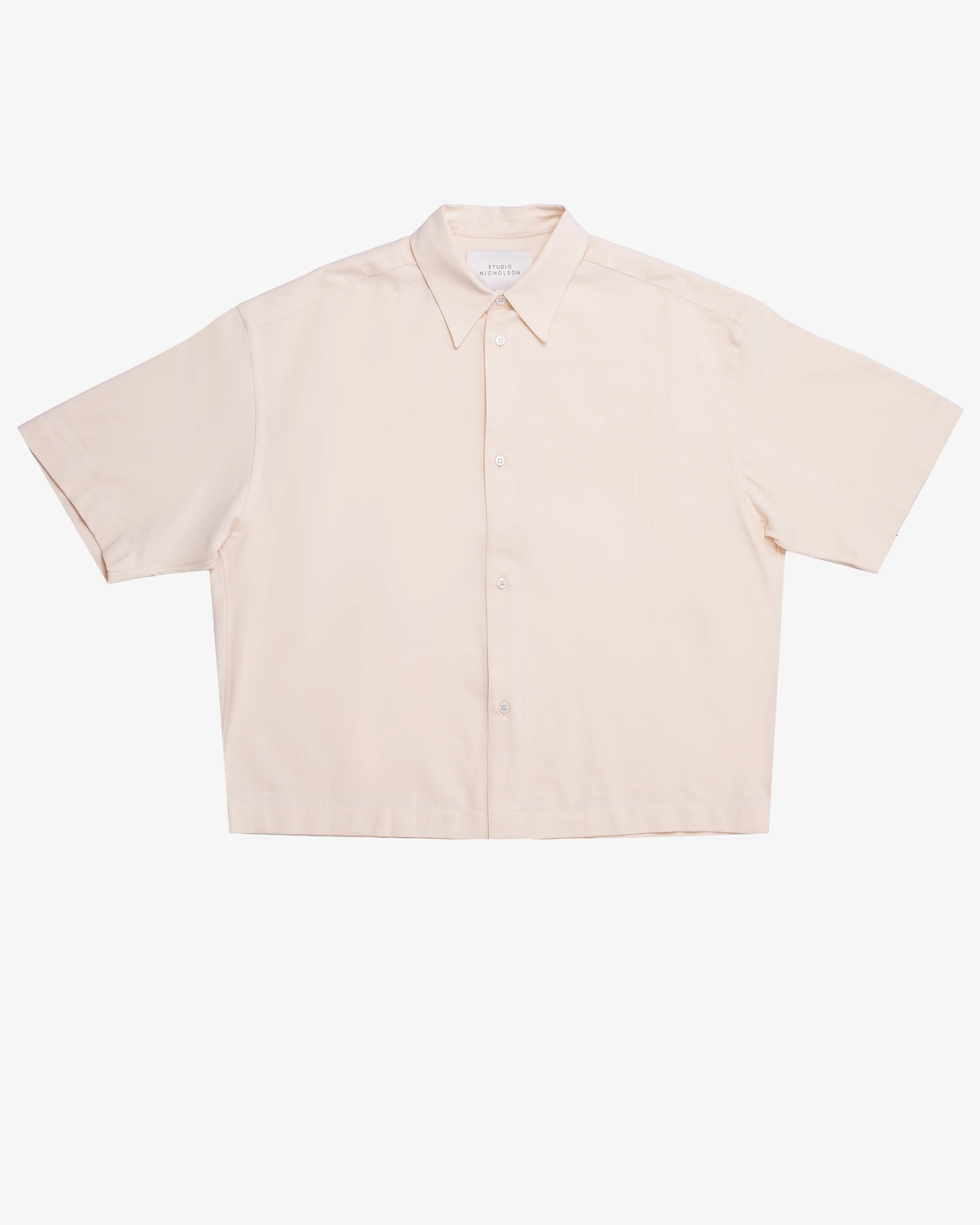 STUDIO NICHOLSON - Men's Short Sleeve Boxy Shirt - (Off-White)
