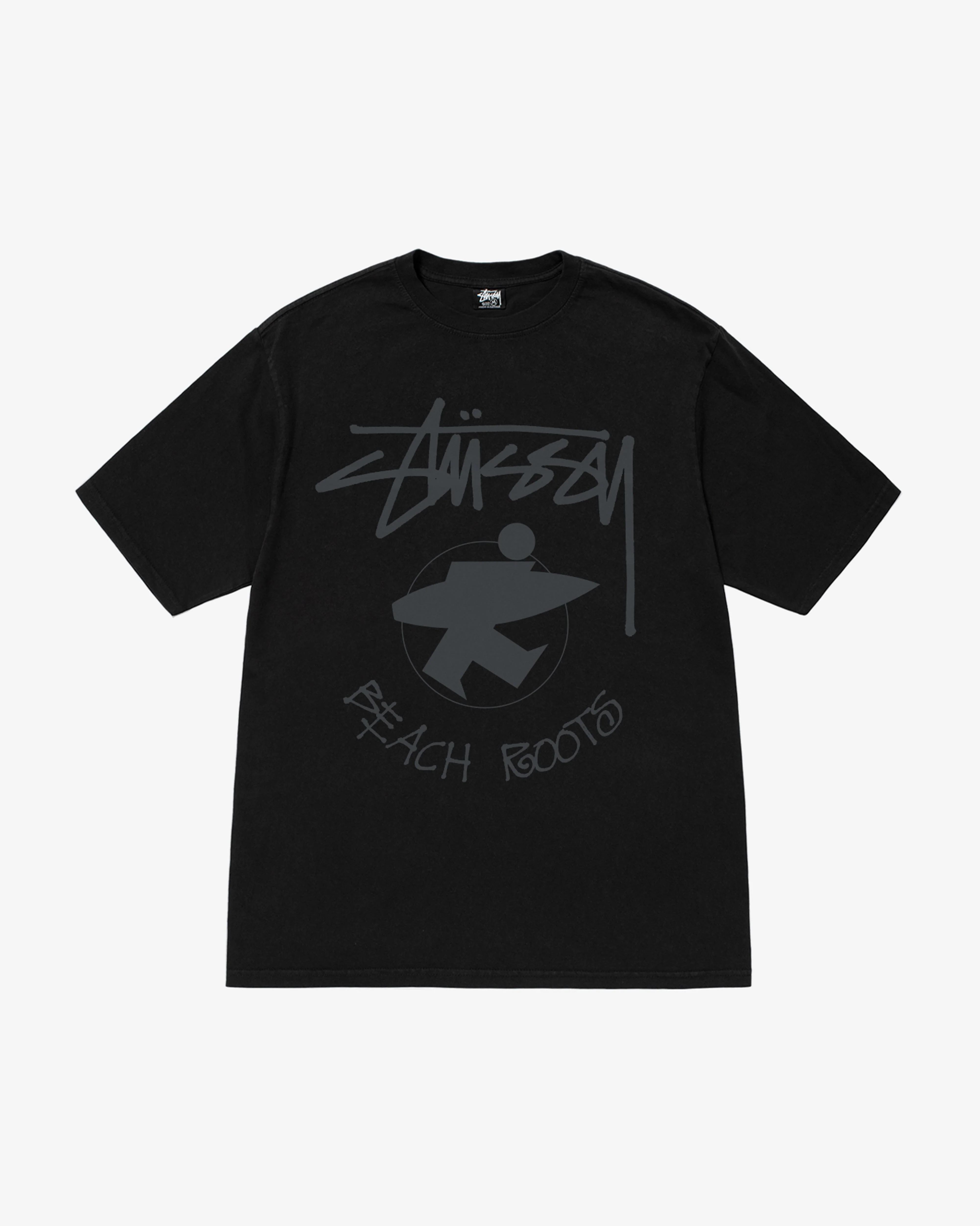 Stüssy - Men's Beach Roots Pig. Dyed Tee - (Black)