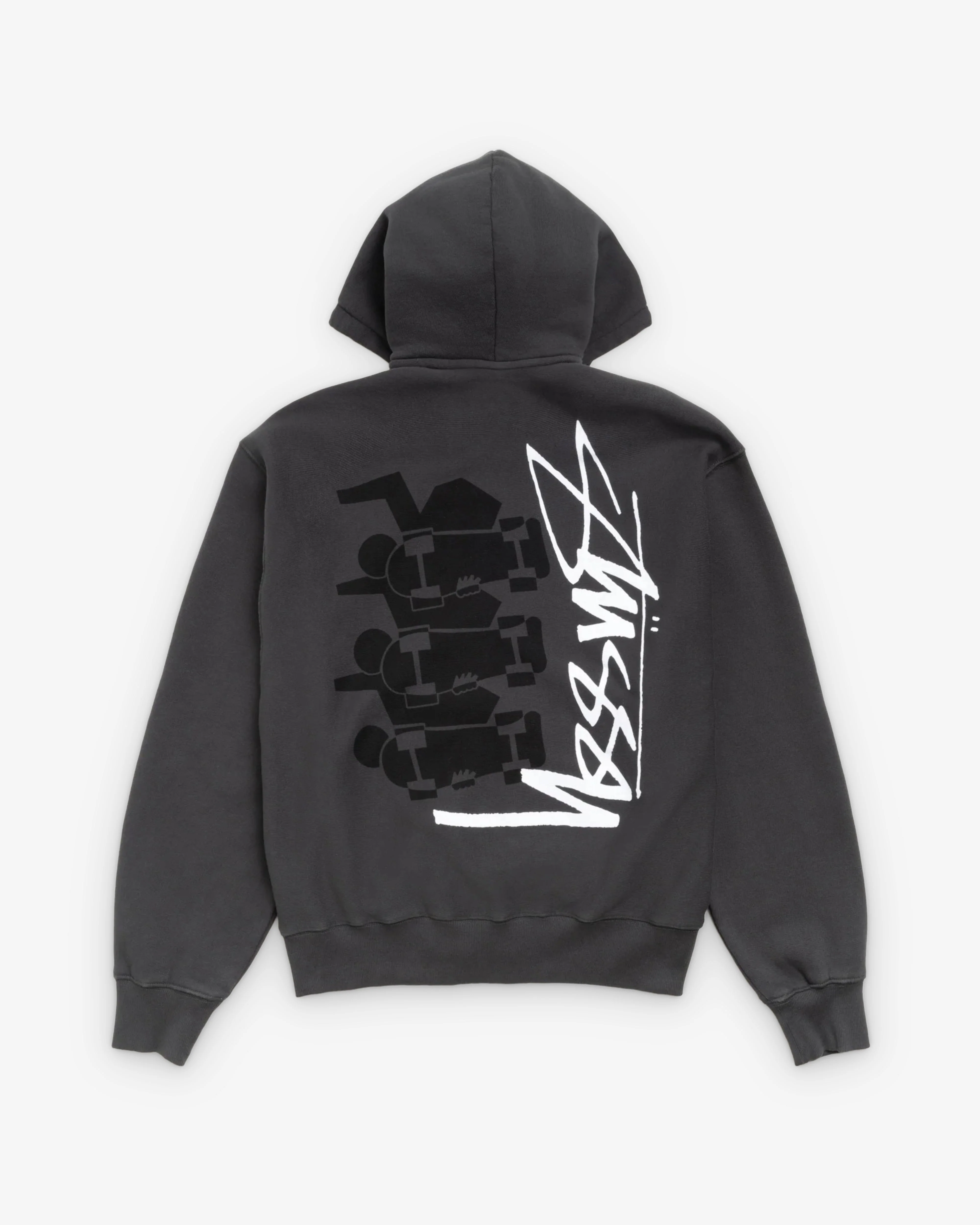 Stüssy - Men's Skate Stack Garment Dyed Zip Hood - (Faded Black) - Image 2