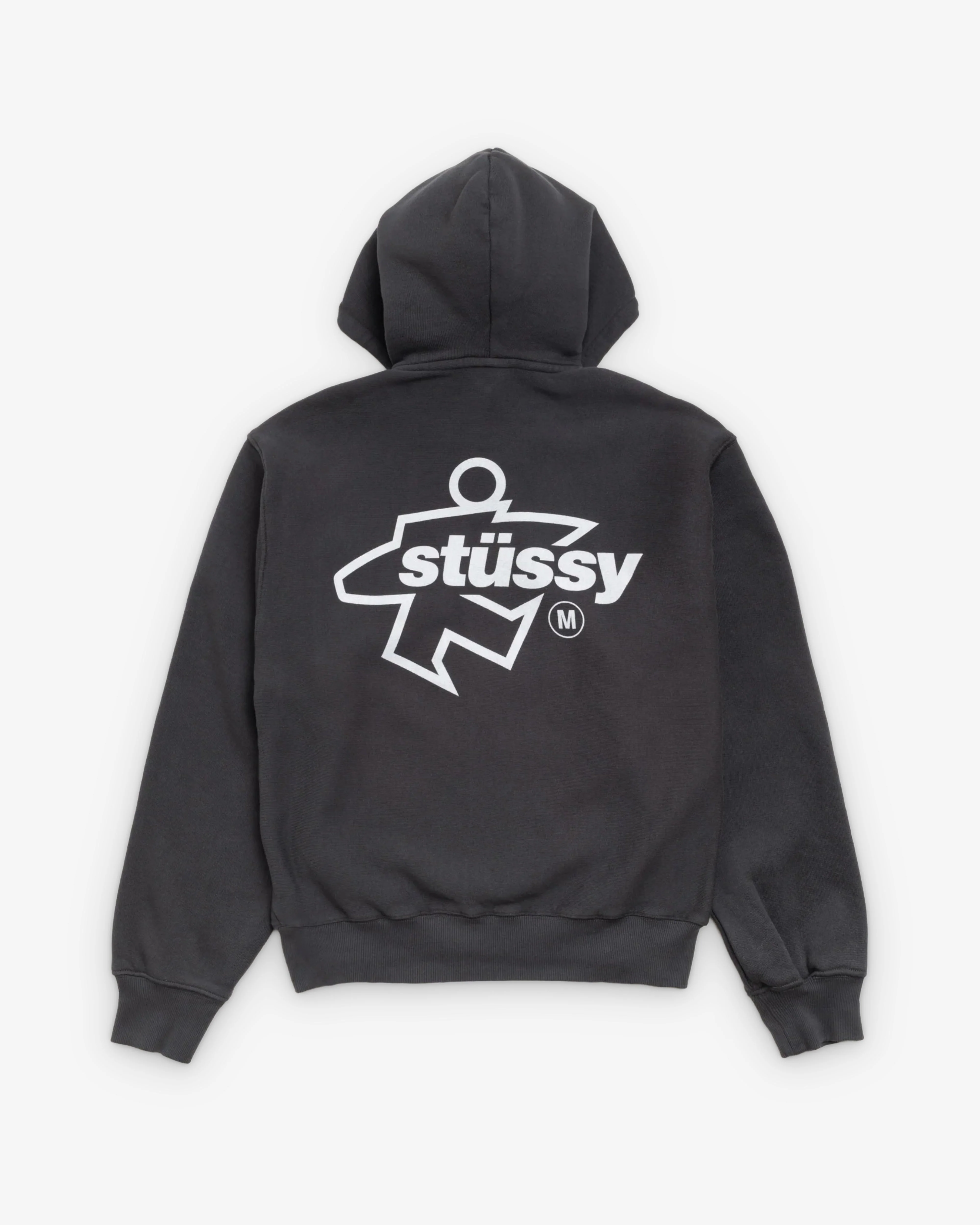 Stüssy - Men's Surf Size Garment Dyed Zip Hood - (Faded Black) - Image 2