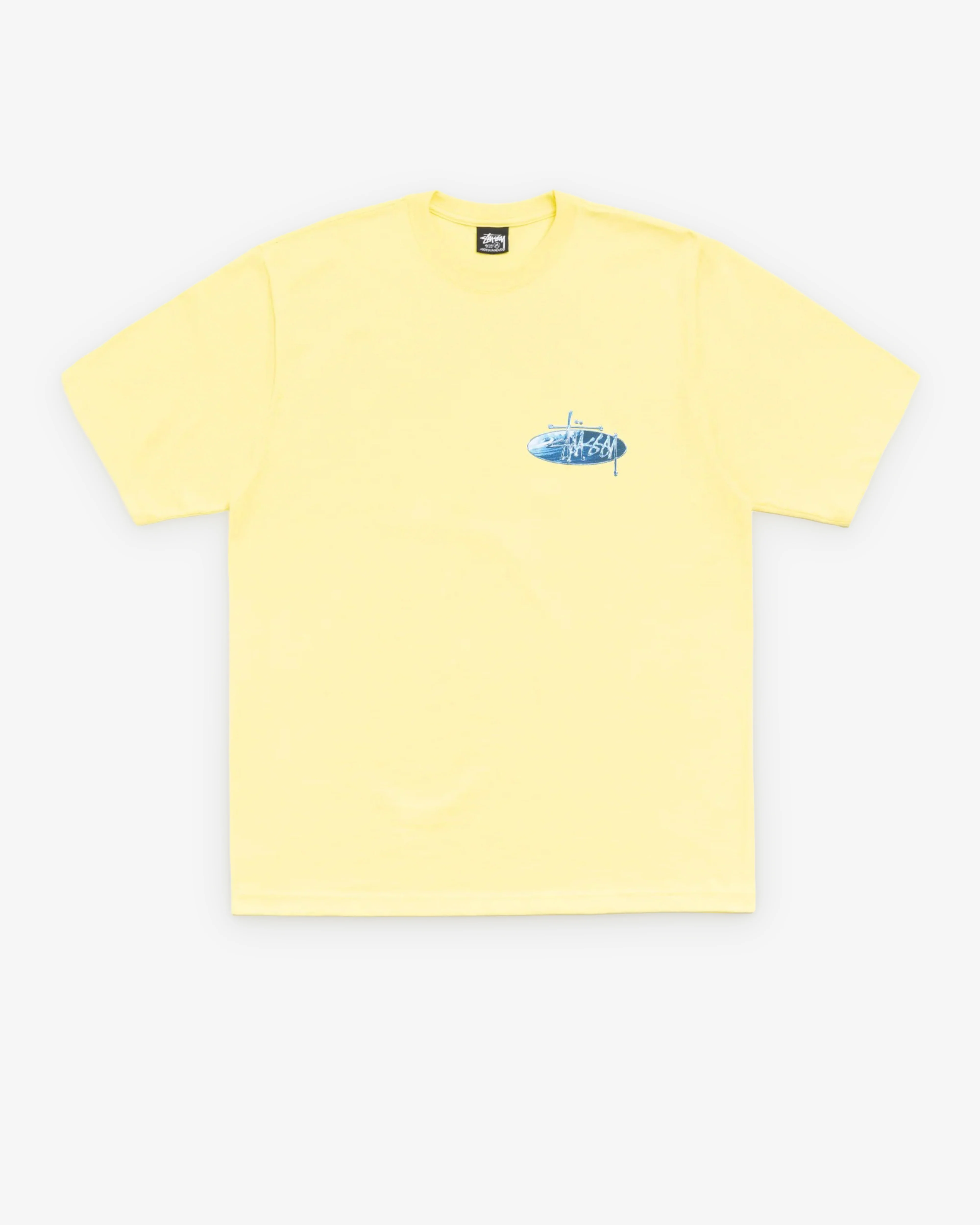Stussy - Men's Wave Oval Tee - (Lemon) - Image 2