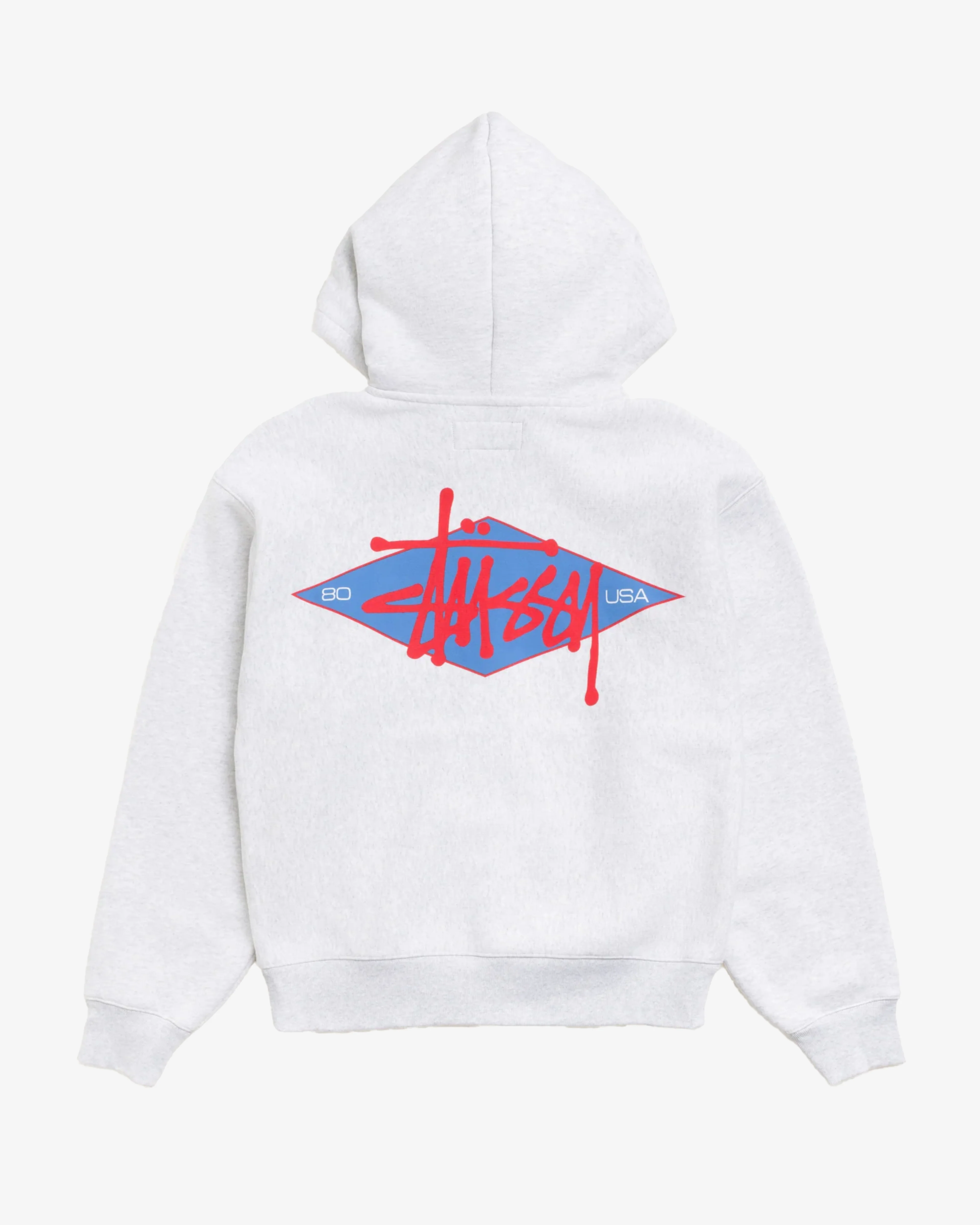 Stüssy  - Men's Basic Diamond Zip Hood - (Ash Heather)