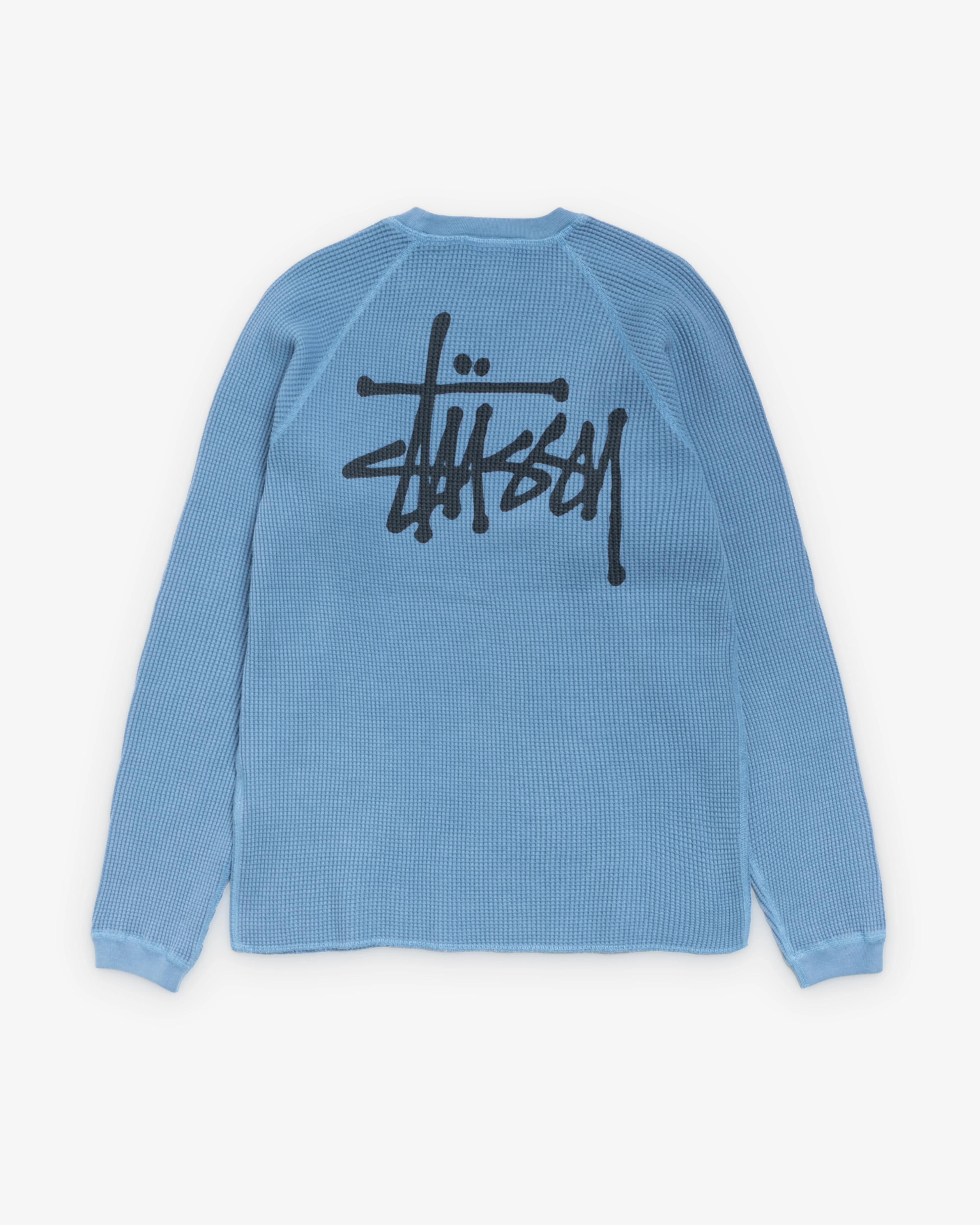 Stüssy - Men's Raglan Thermal Basic Stock - (Dust Blue) - Image 2