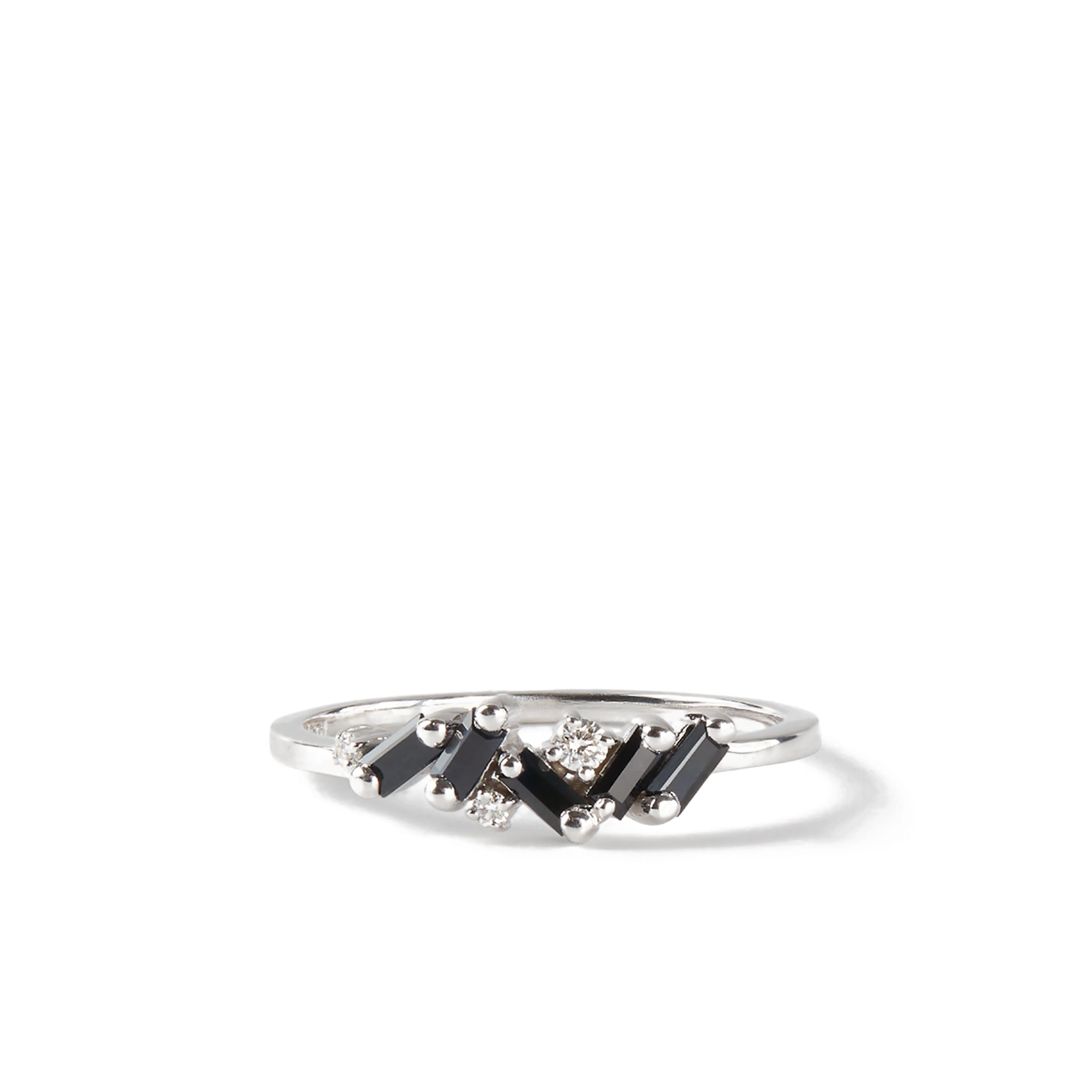 SUZANNE KALAN - Women's Black Sapphire And Diamond Ring - (White Gold)
