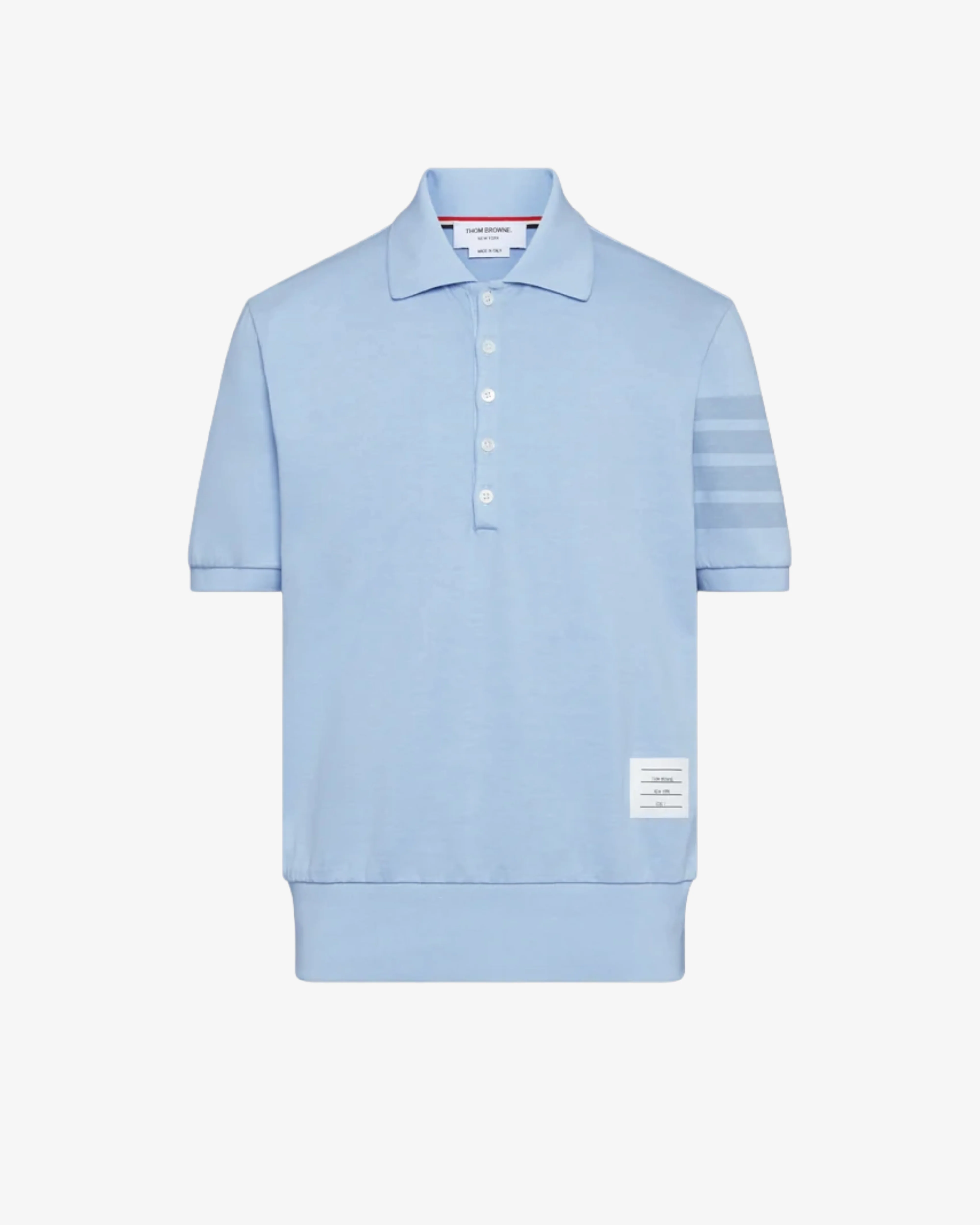 Thom Browne - Men's Garment Overdyed Jersey 4-Bar Polo - (Light Blue)