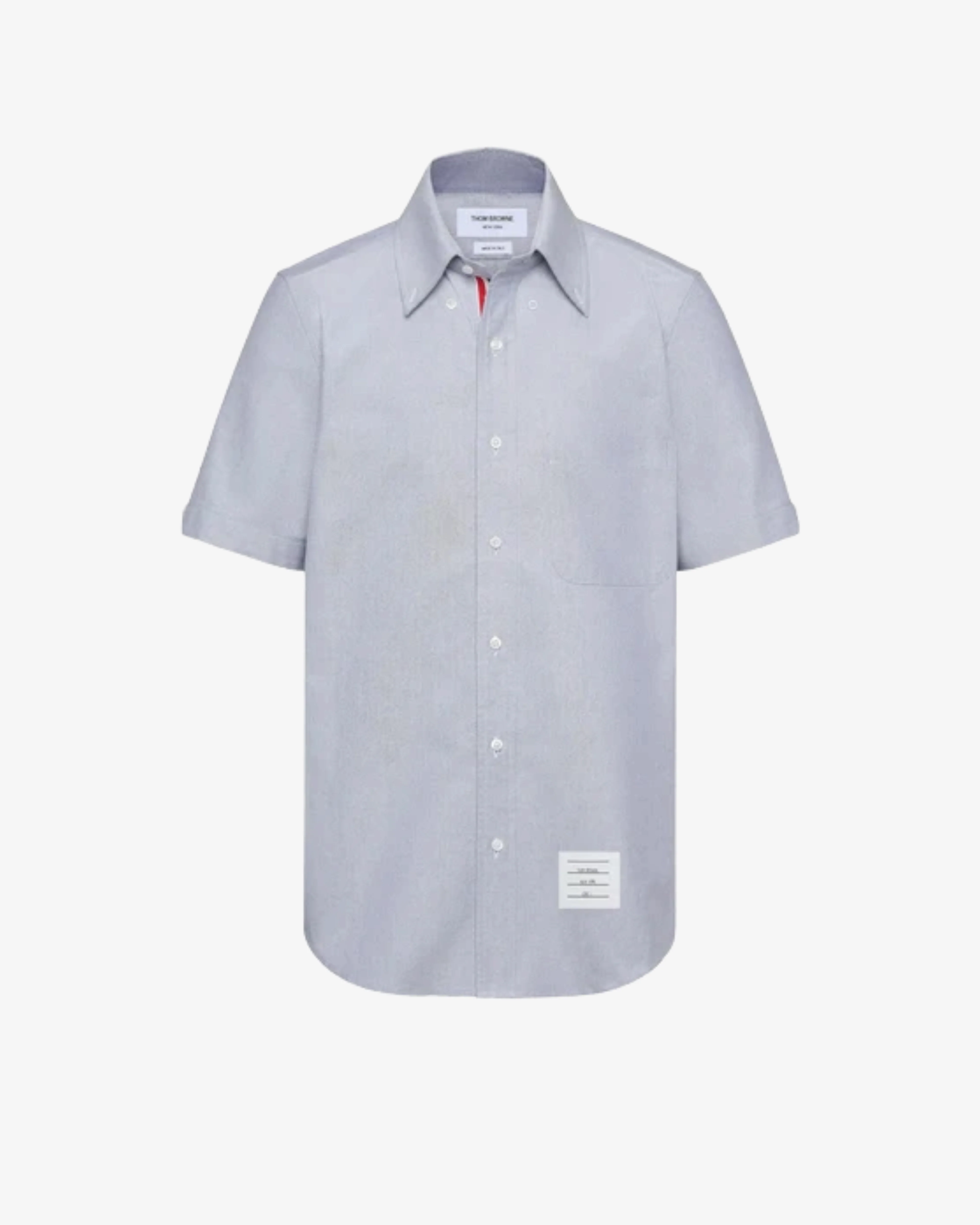Thom Browne - Men's Straight Fit Button Down Short Sleeve Shirt - (Navy)