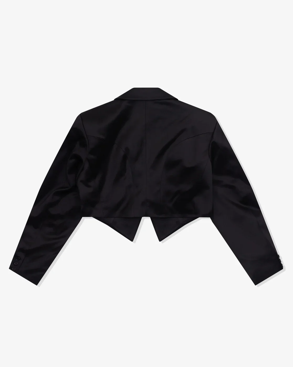 TORISHEJU - Women's Cropped Bonded Satin Jacket - (Black) - Image 2