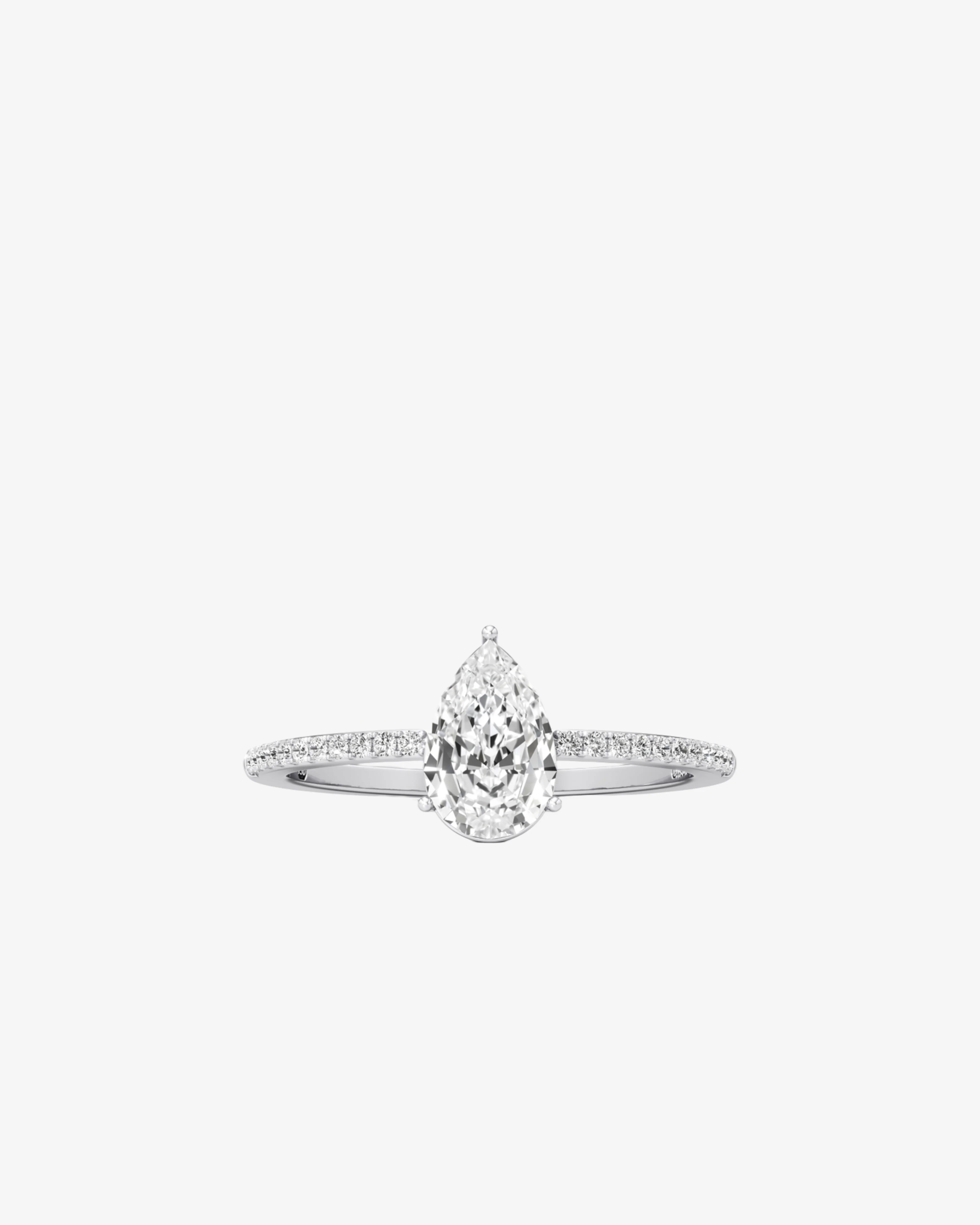 Unsaid - Tear Dream Pavé Ring - (White)