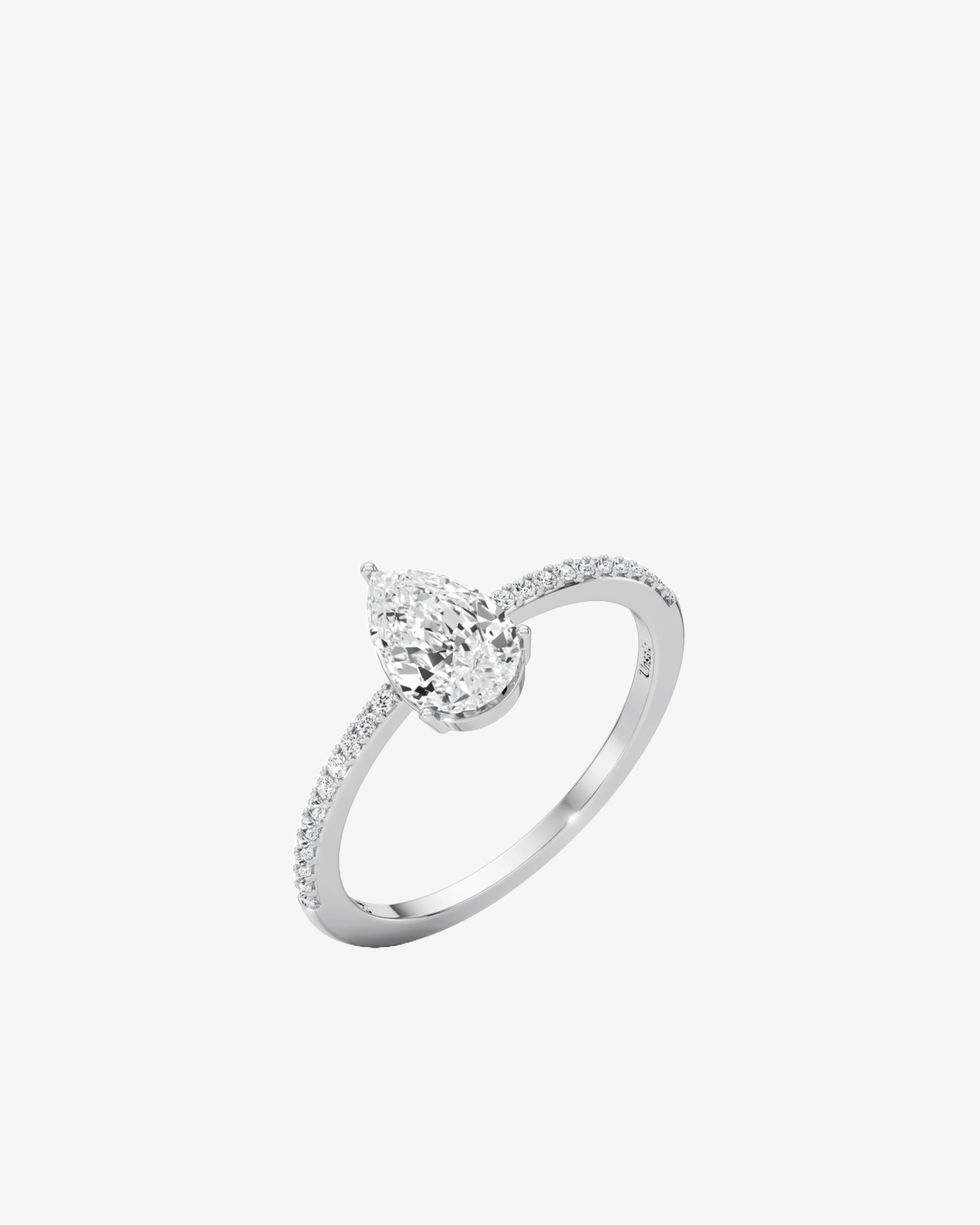 Unsaid - Tear Dream Pavé Ring - (White) - Image 2