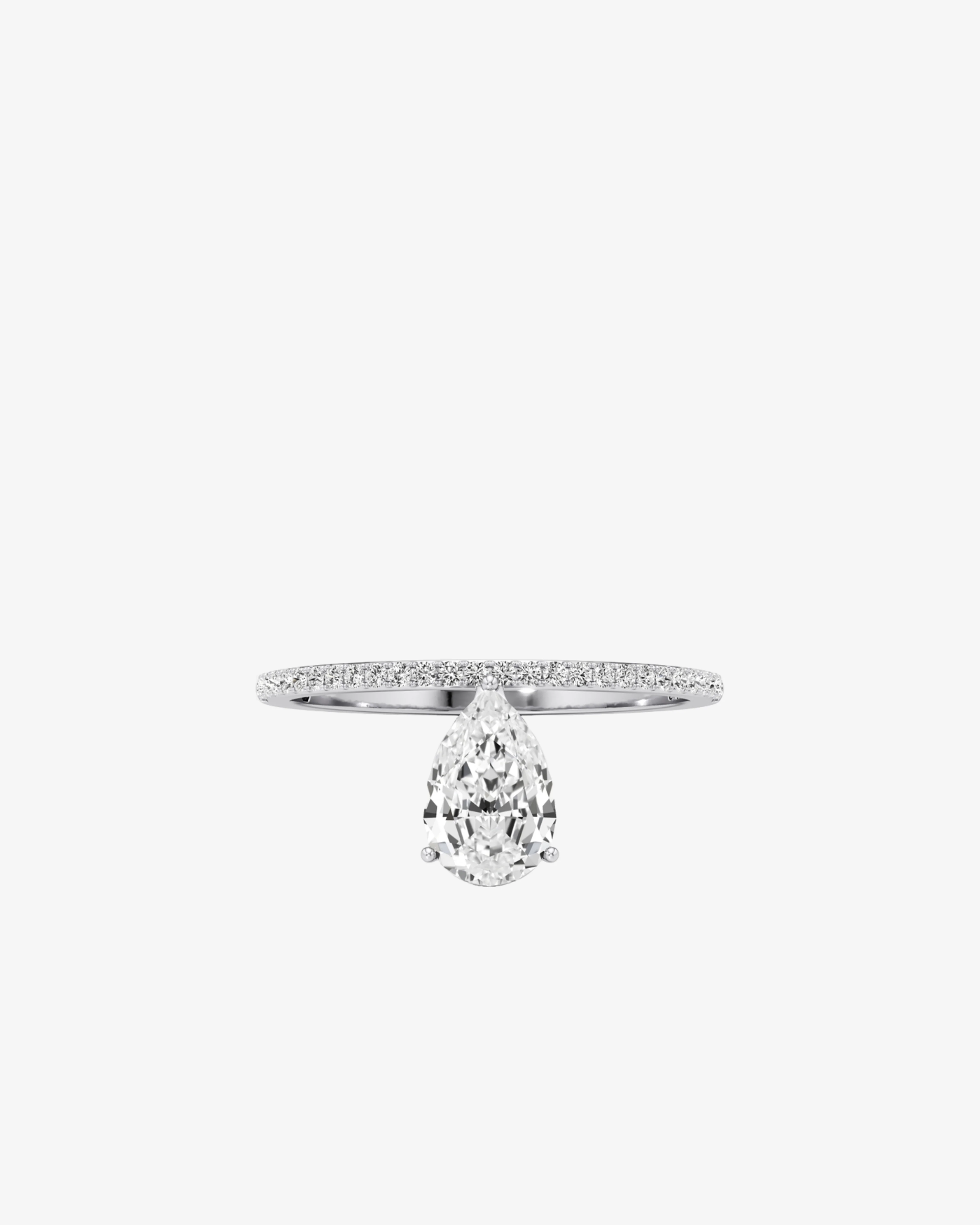 Unsaid - Tear Grace Pavé Ring - (White)