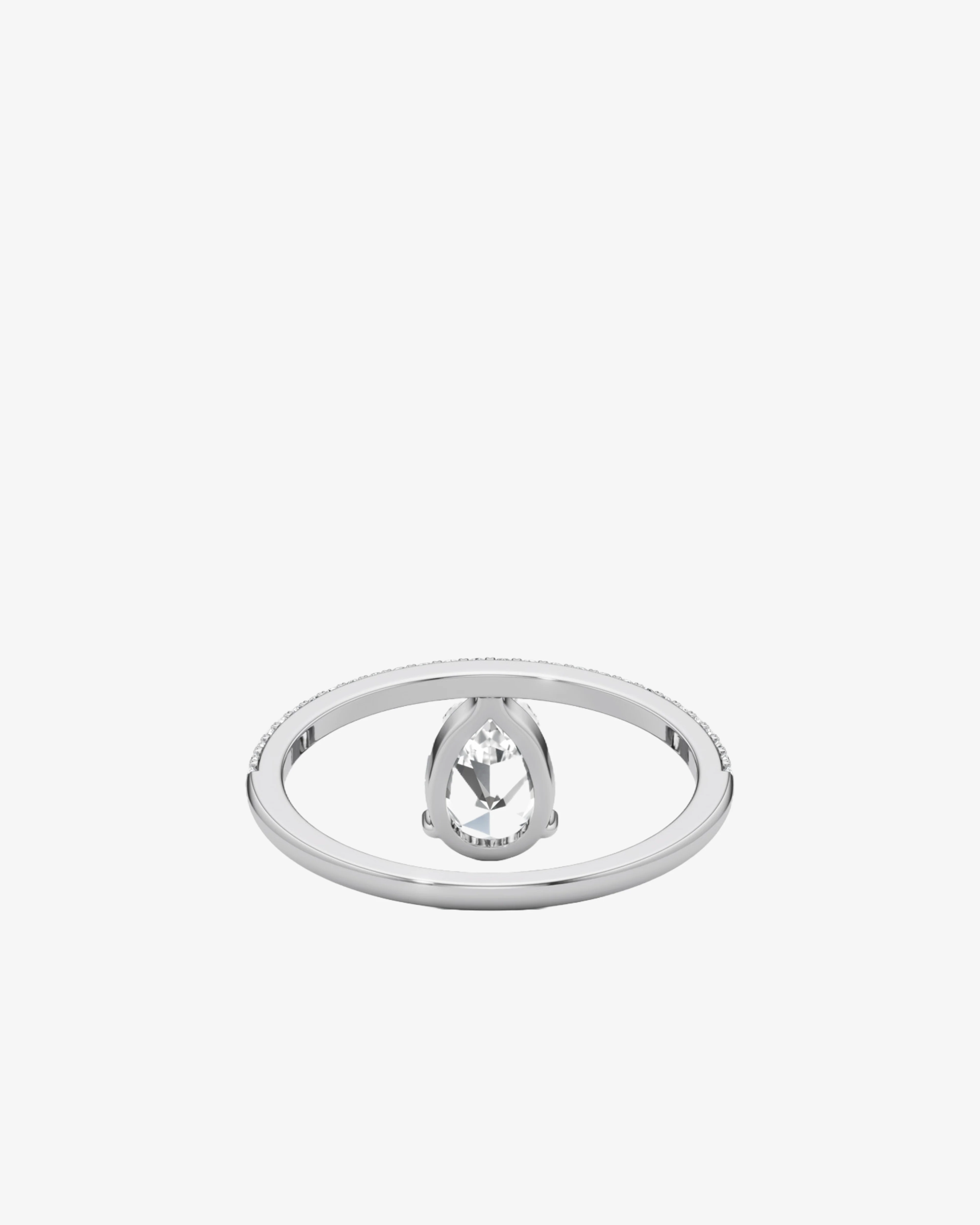 Unsaid - Tear Grace Pavé Ring - (White) - Image 3