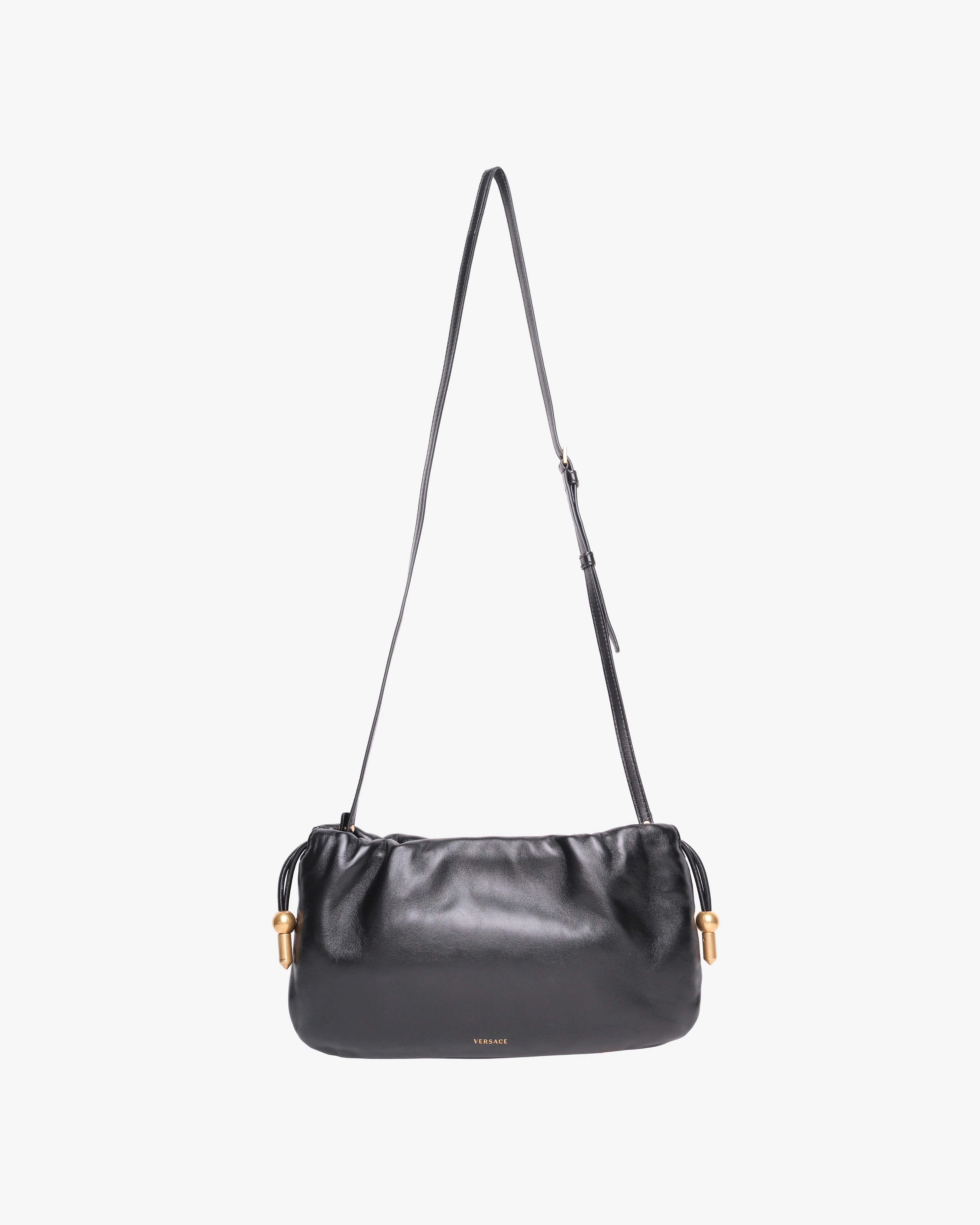 VERSACE - Women's Drawstring Pouch Lamb Leather - (Black) - Image 2