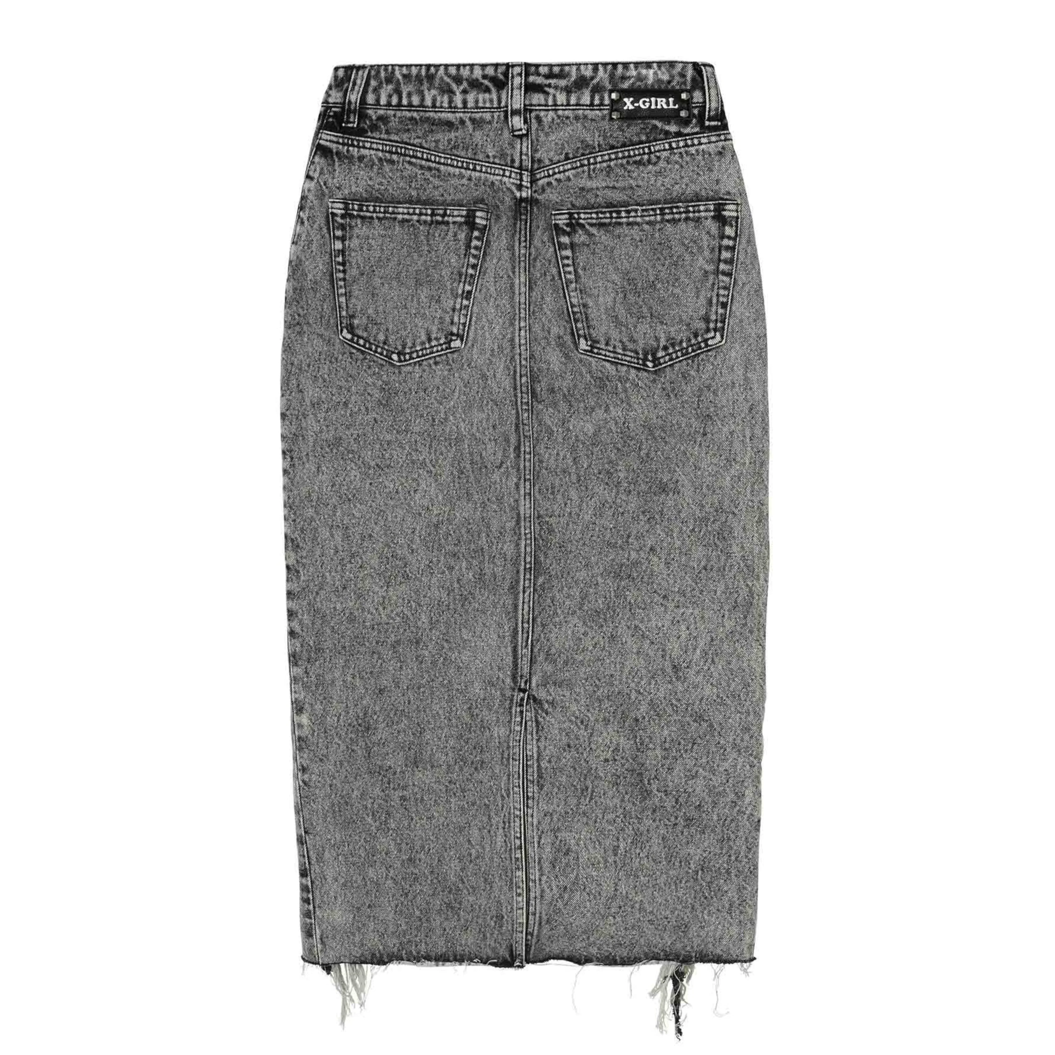 X-GIRL - Distressed Denim Skirt - (Black) - Image 2