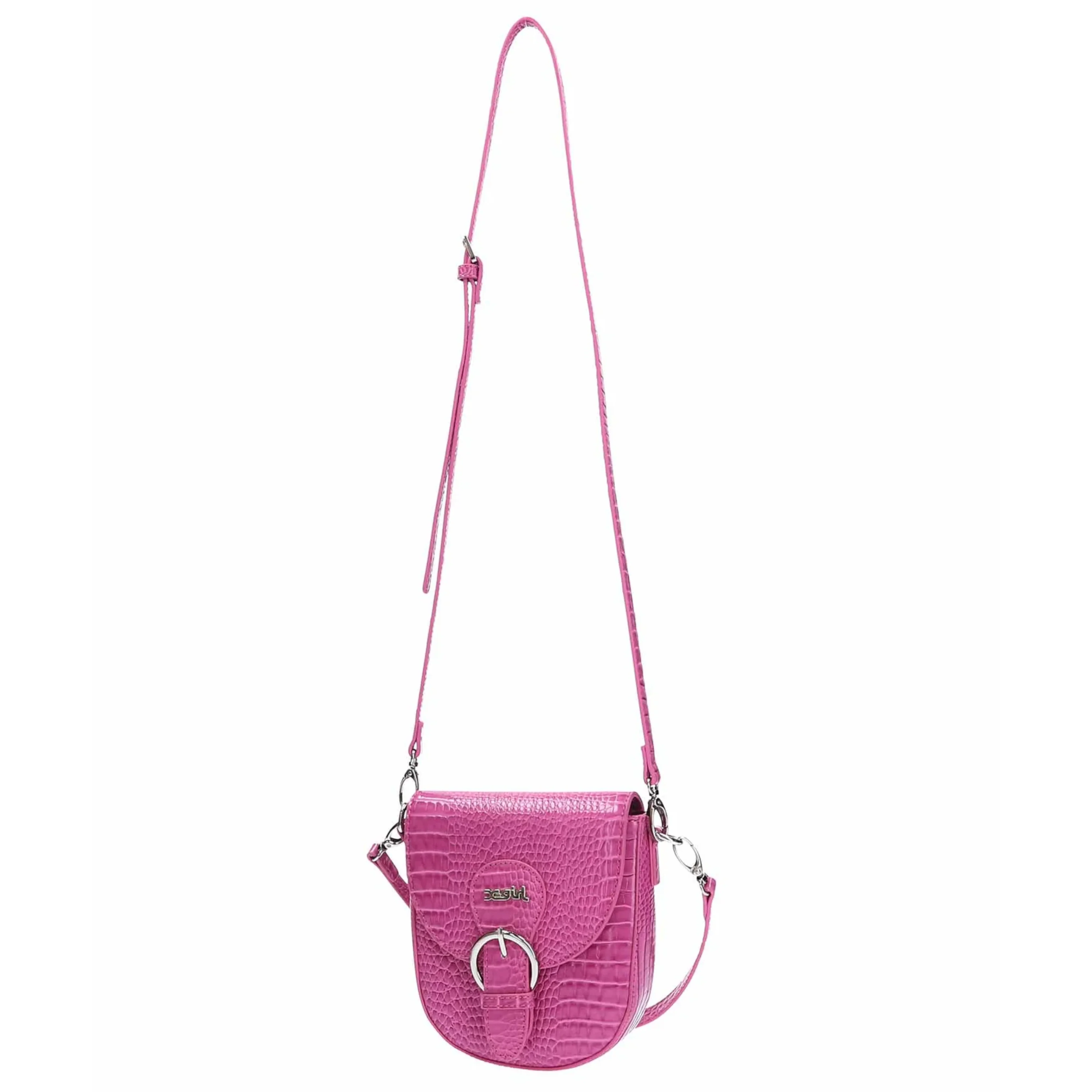 X-GIRL - Faux Croc 2Way Bag - (Fuschia)