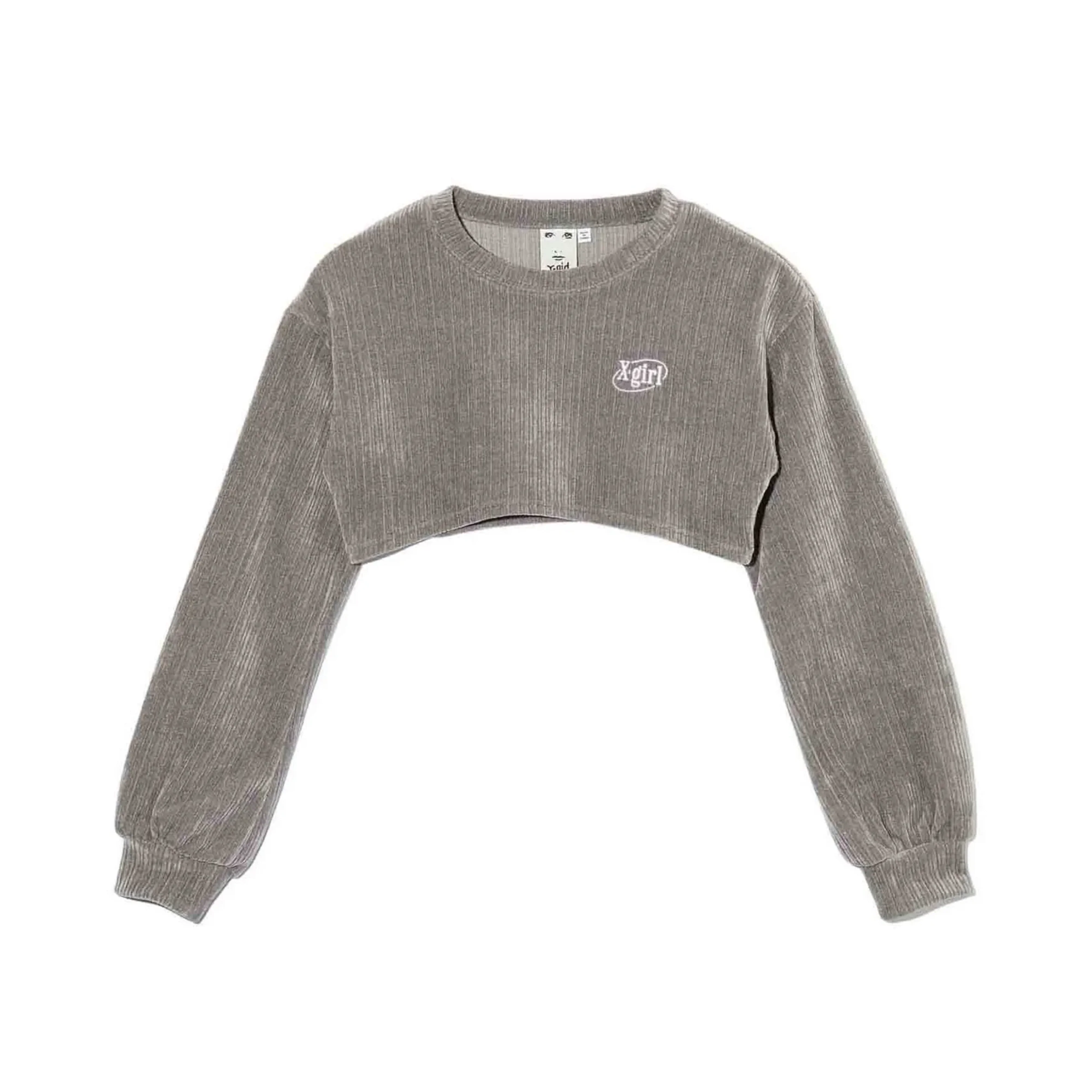X-GIRL - Slanted Oval Logo 2P Layered Top - (11 Grey) - Image 3